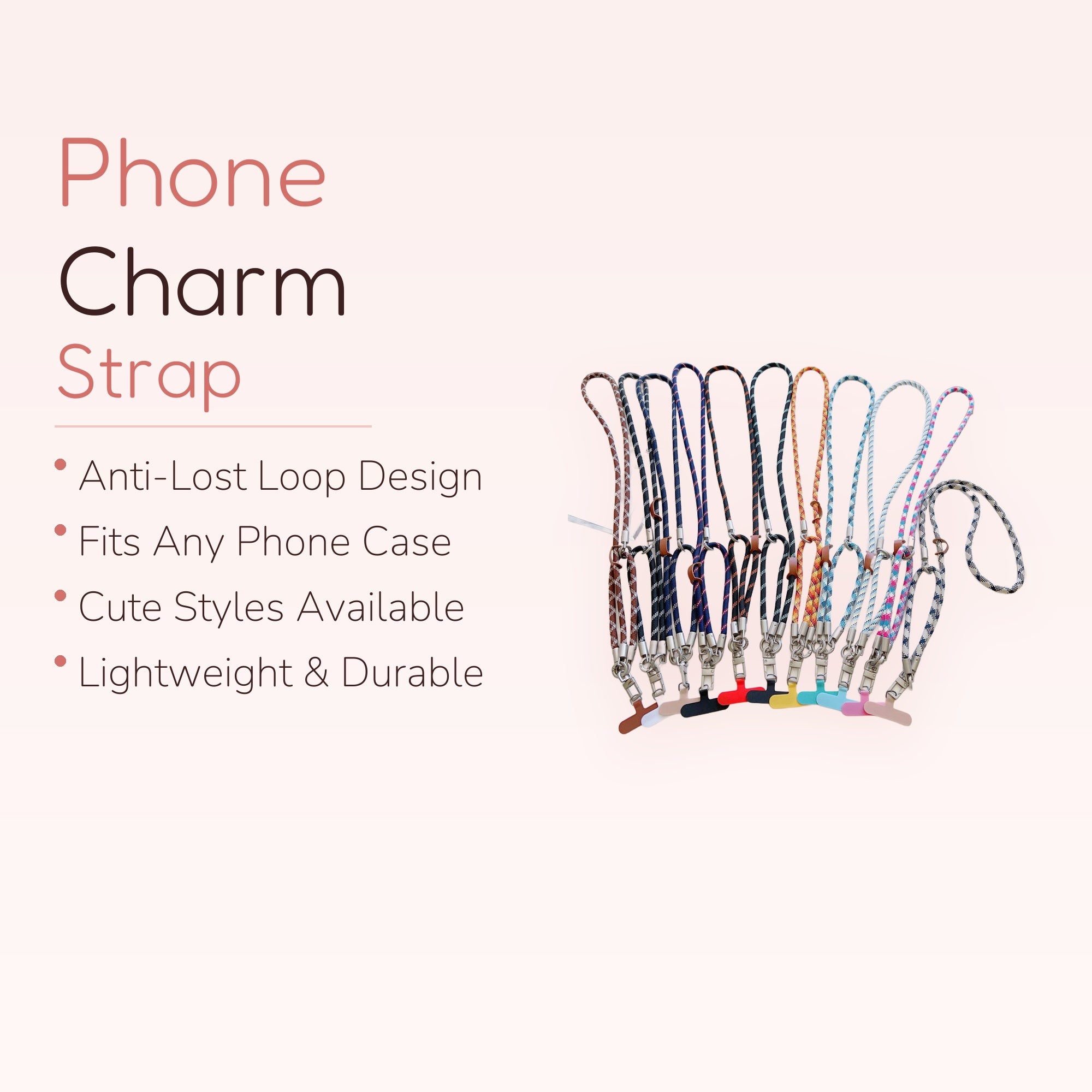 SIMPLYBUBBI — Multi-Tone Rope Phone Lanyard | Adjustable Crossbody Strap with Tab
