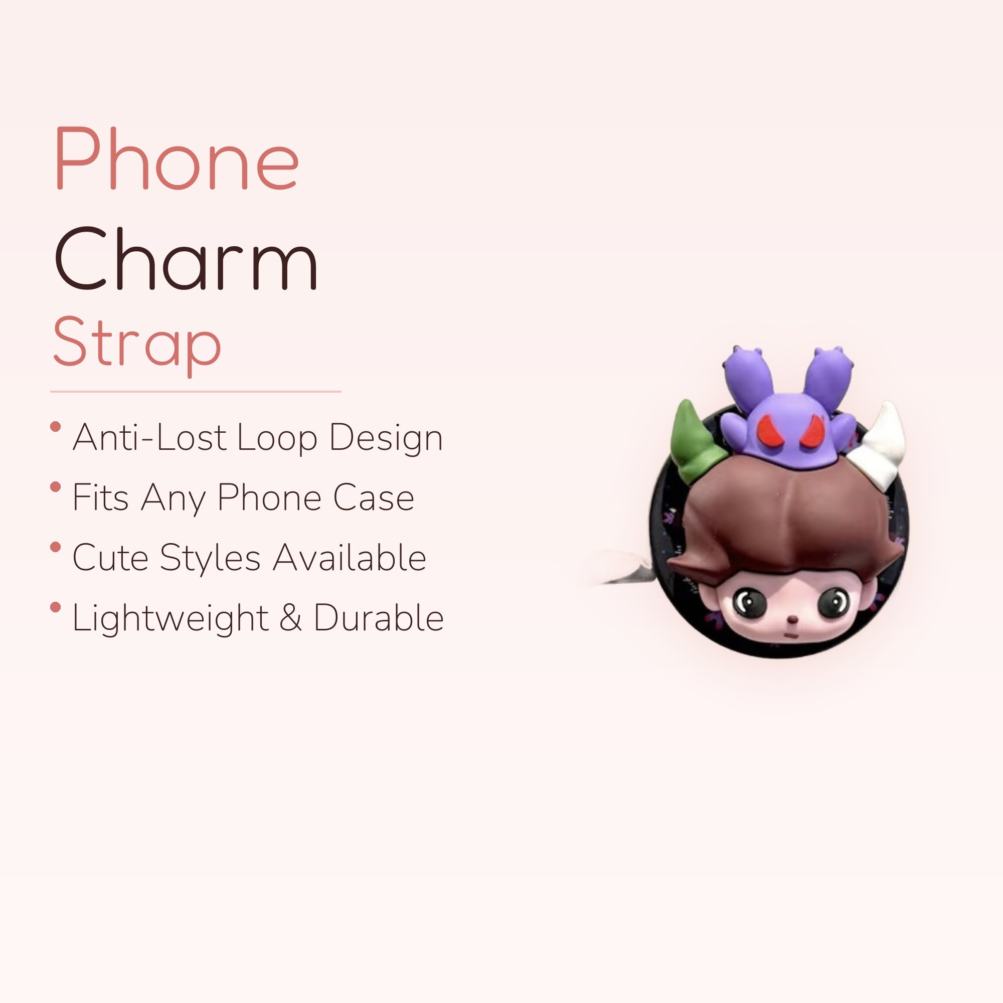 Cute Anime Boy Phone Grip | Purple Bunny Pop Socket Stand