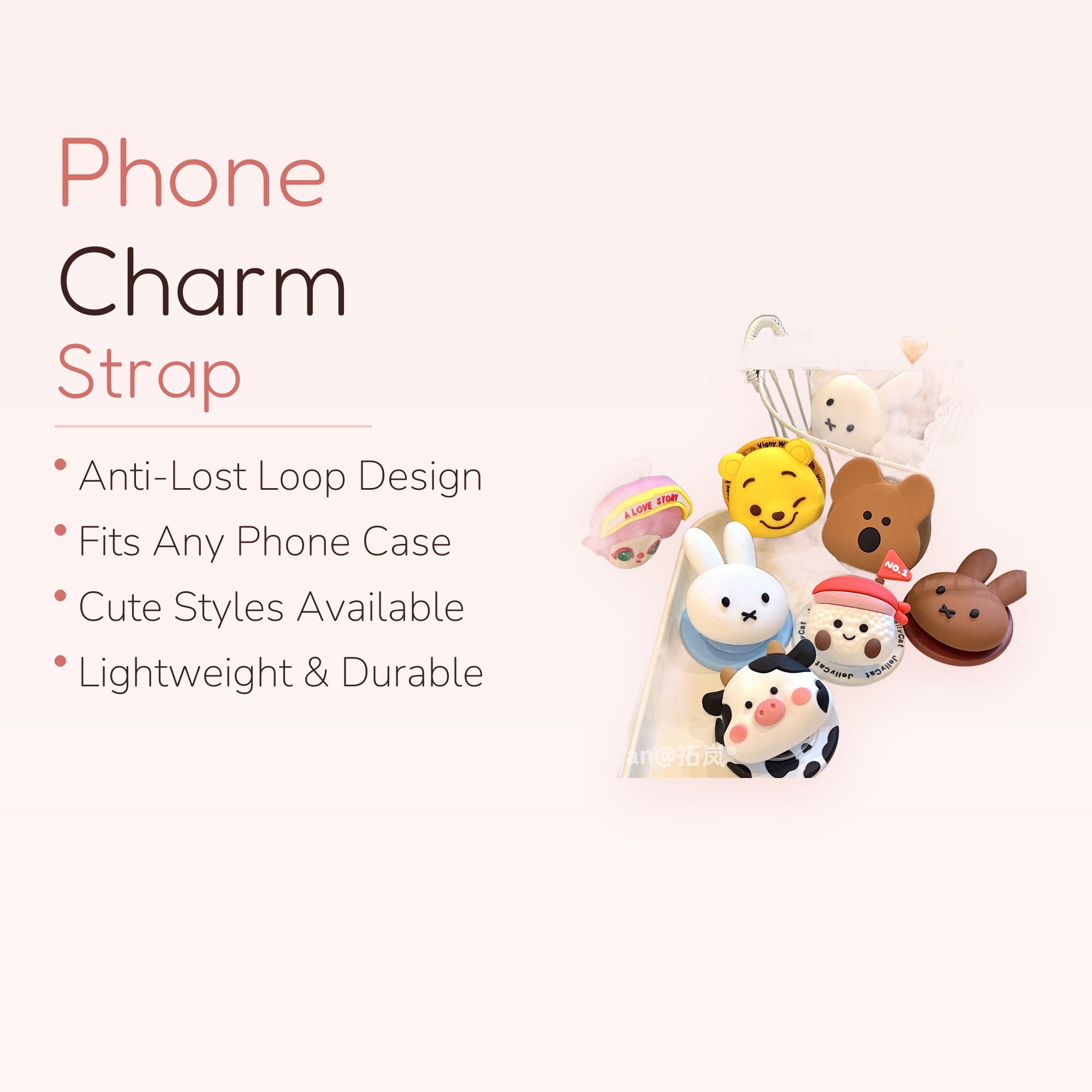 SIMPLYBUBBI — Miffy Pooh Cow Bear Phone Grip | Cute Pop Socket Stand