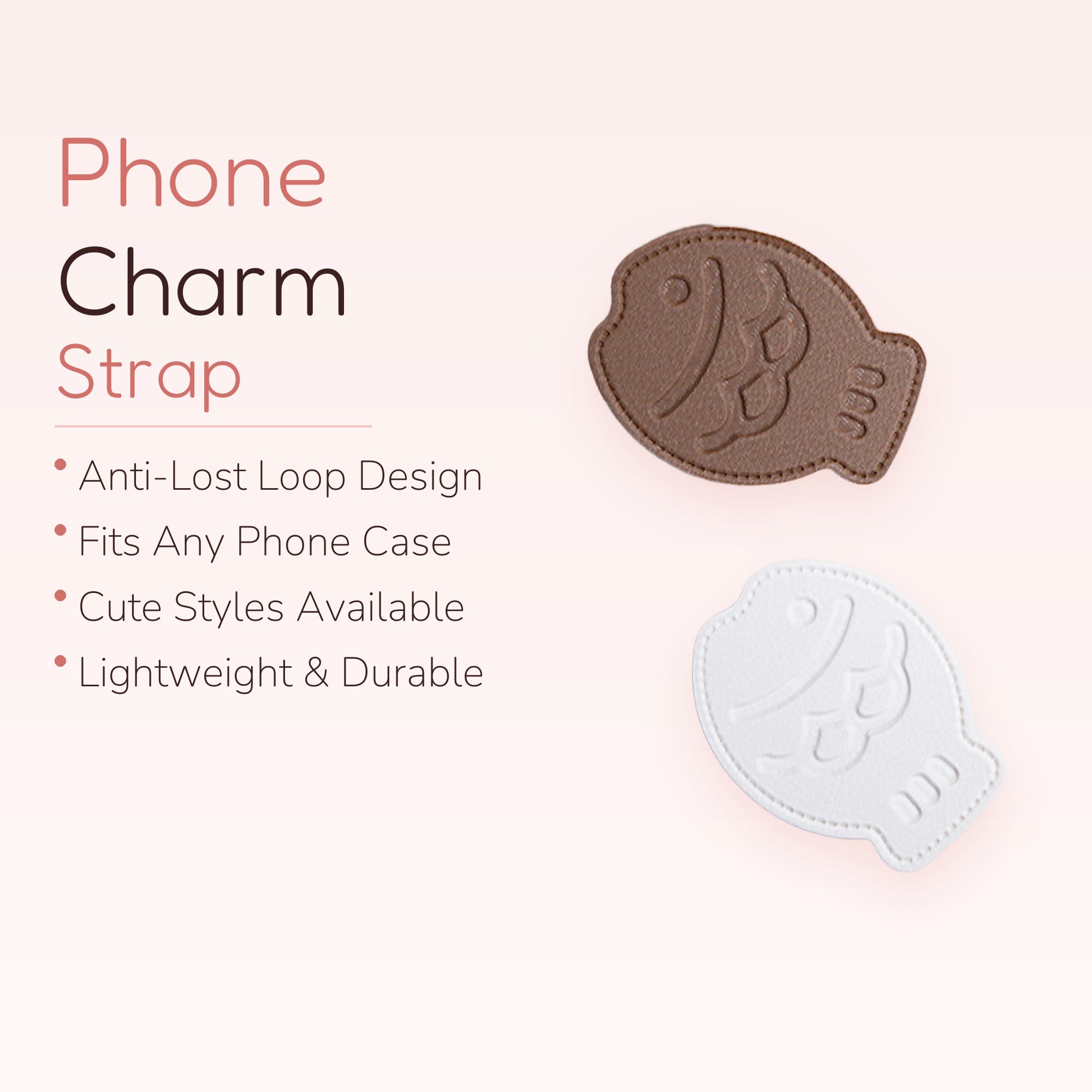 Taiyaki Fish Phone Grip | Kawaii Brown & White Faux Leather Pop Socket