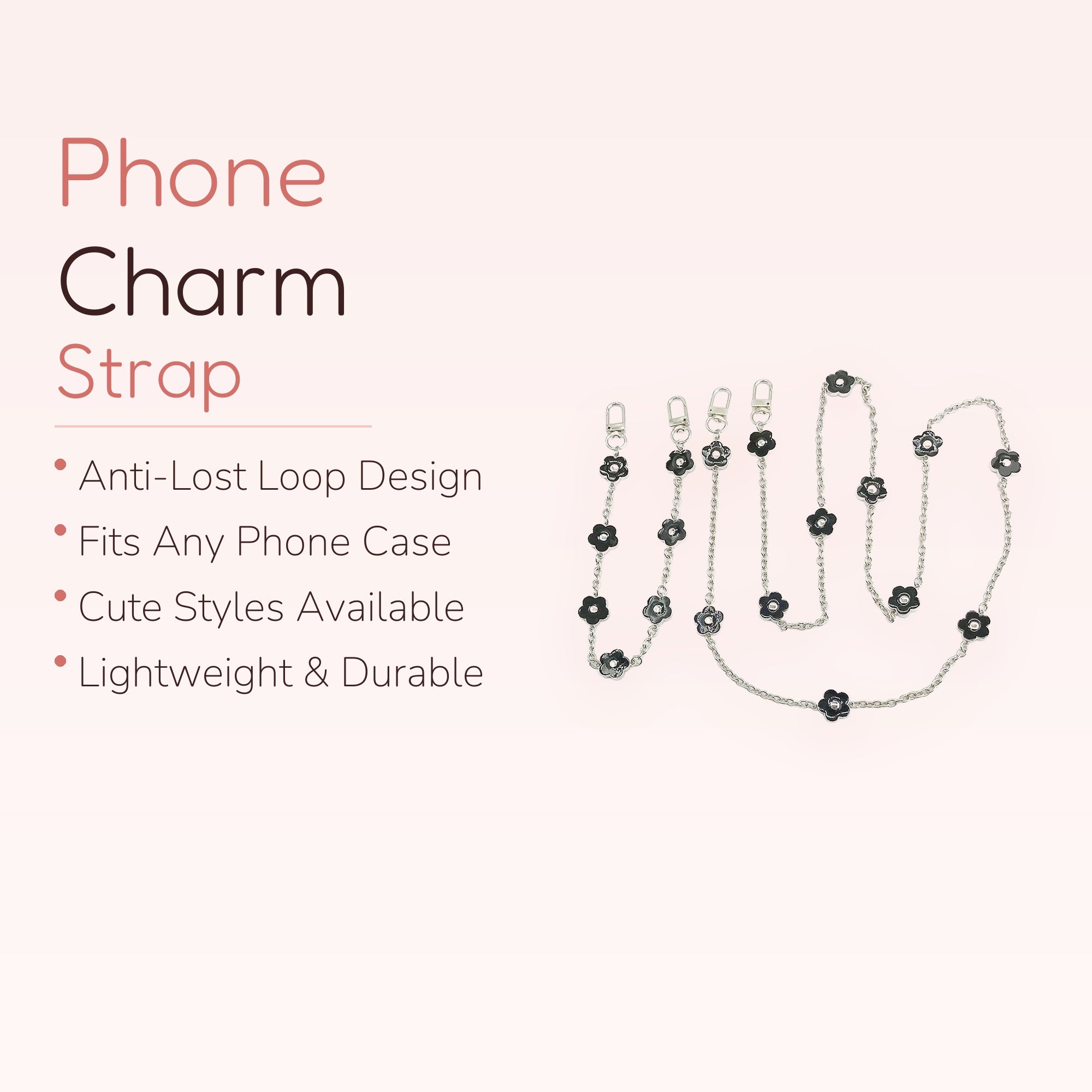 Strawberry Kiss — Strawberry & Pearl Beaded Phone Wrist Strap