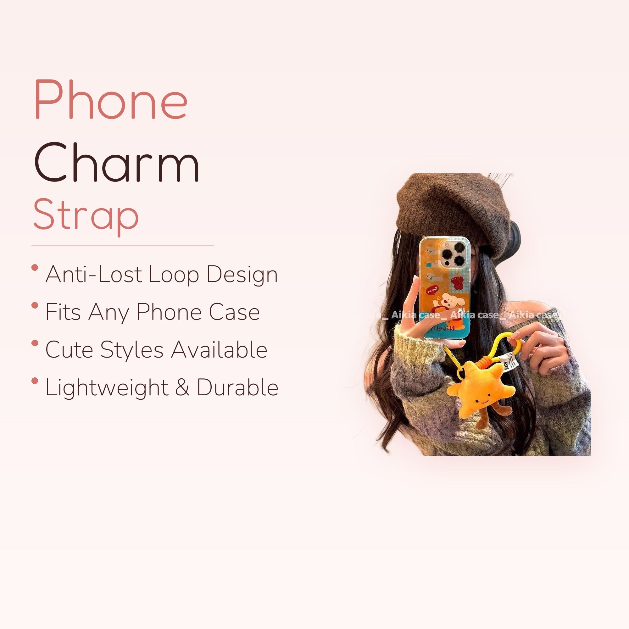 SIMPLYBUBBI — Sunny Star Plush Phone Strap | Yellow Plush Star Keychain