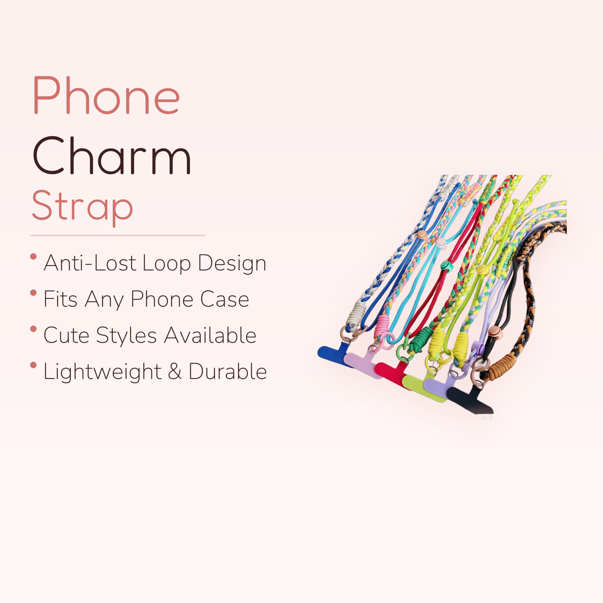SIMPLYBUBBI — Multi-Braided Phone Lanyard with Buckle | Adjustable Wrist Strap