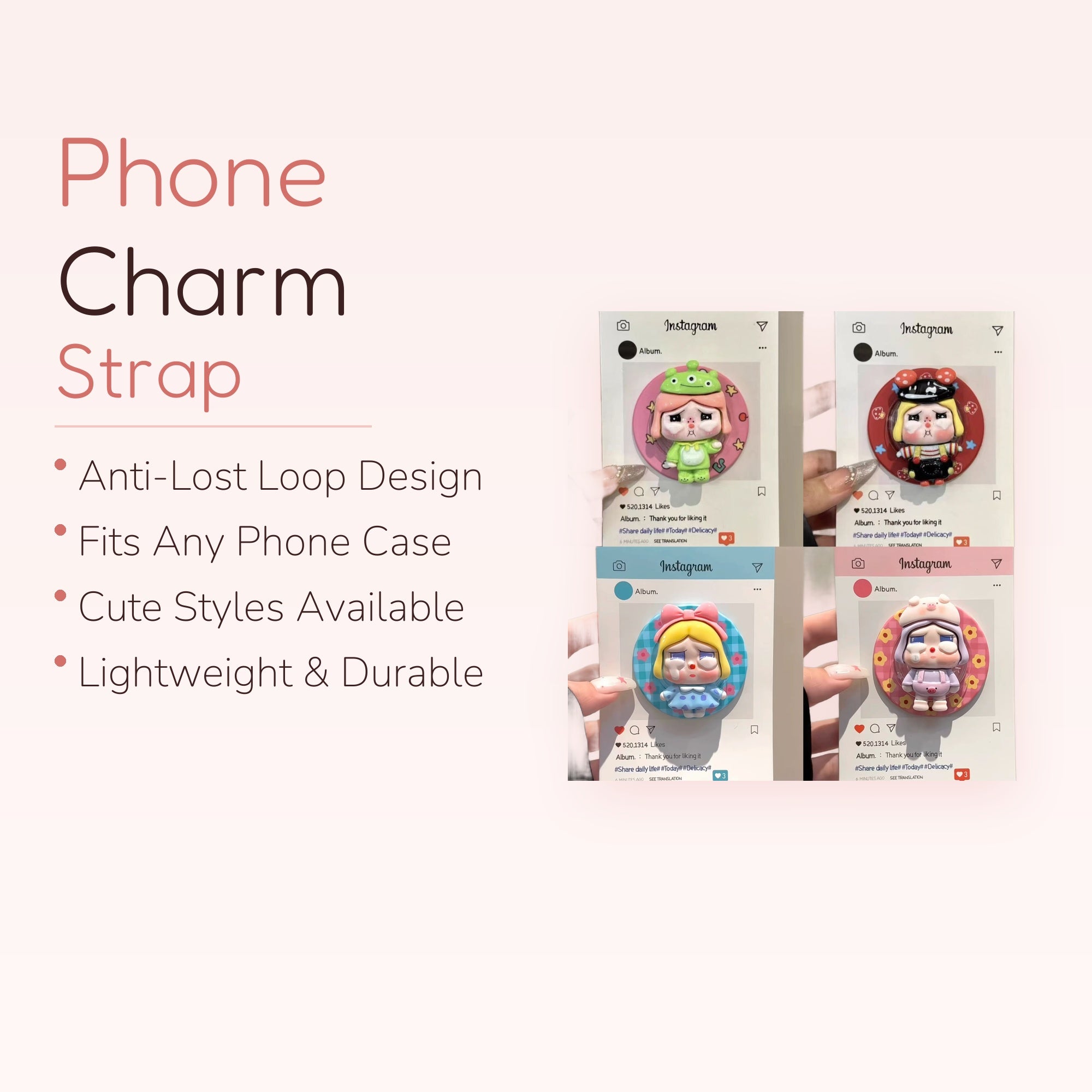 Kawaii Crying Character Phone Grip | Cute Pop Socket Stand for iPhone & Android