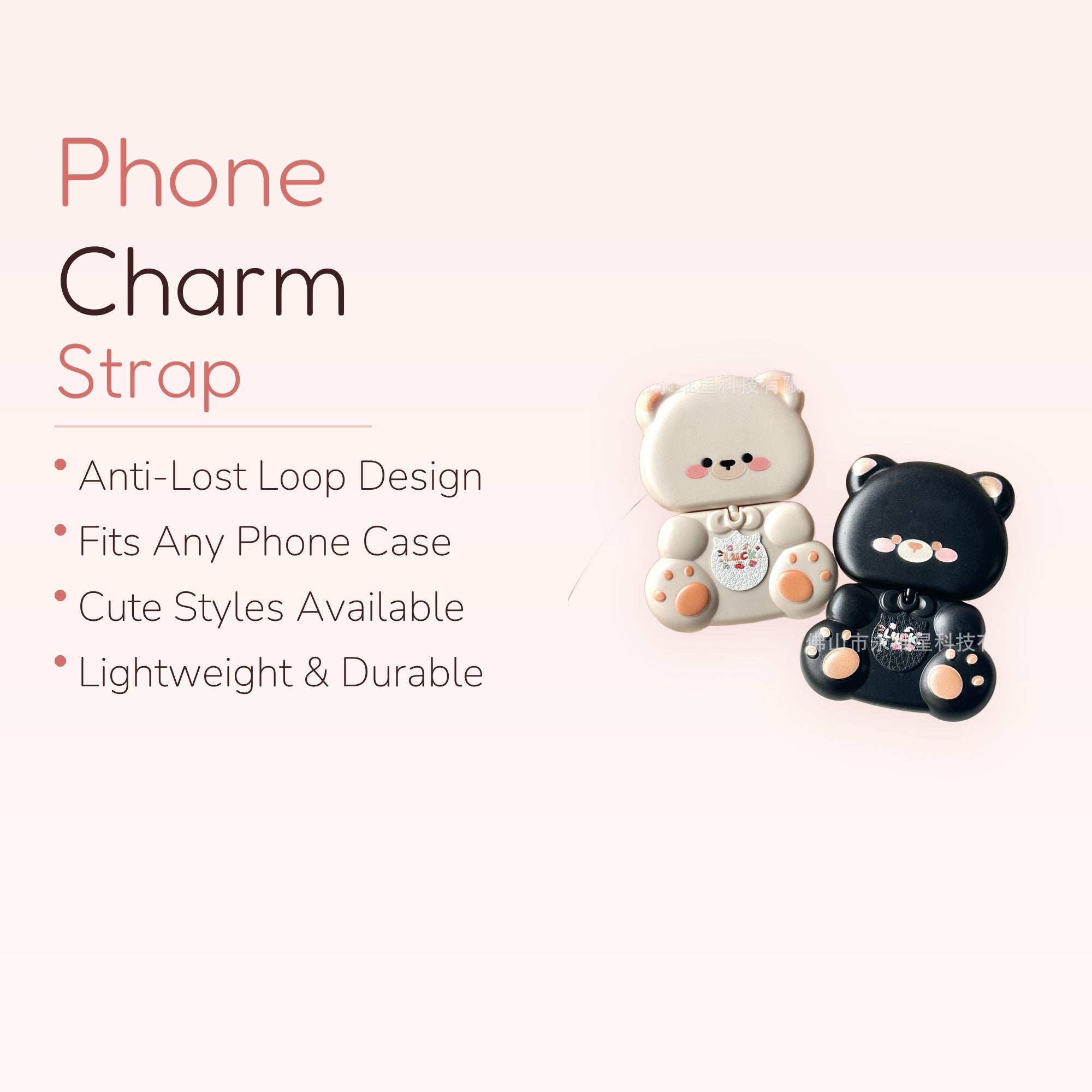 Cute Bear Phone Grip | Kawaii Black & White Pop Socket Stand