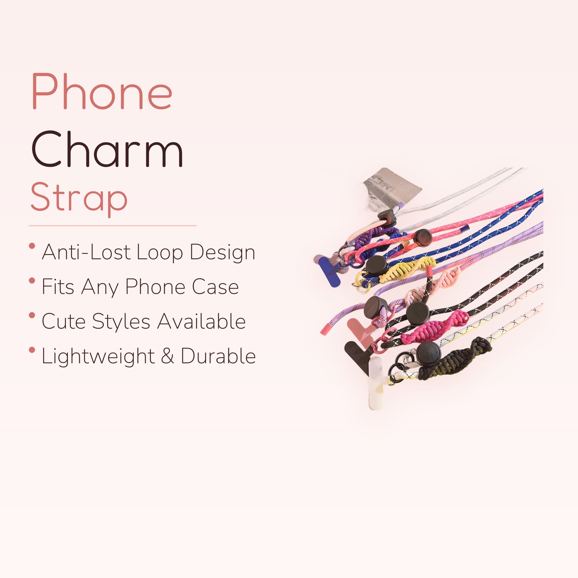Colorful Braided Rope Phone Lanyard with Adjustable Slider | Aesthetic Crossbody Phone Strap