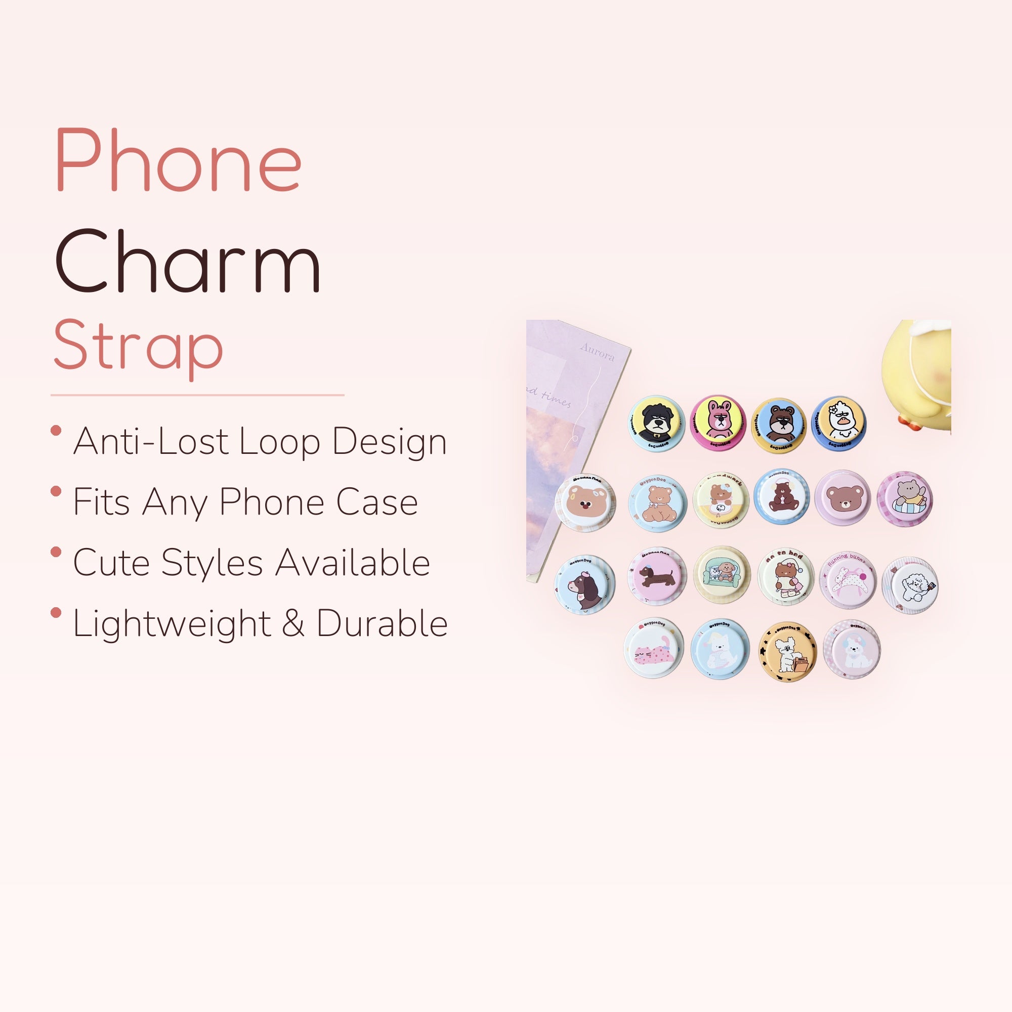 Kawaii Animal Character Phone Grip | Cute Pop Socket Stand for Phones