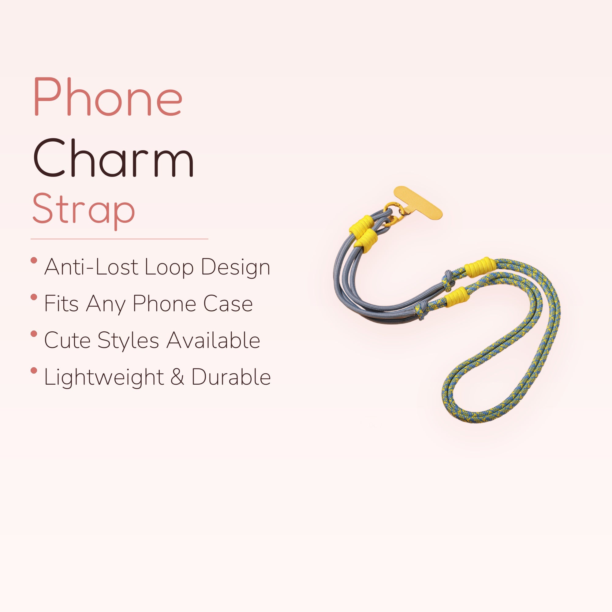 Braided Rope Phone Lanyard | Adjustable Crossbody Wrist Neck Strap