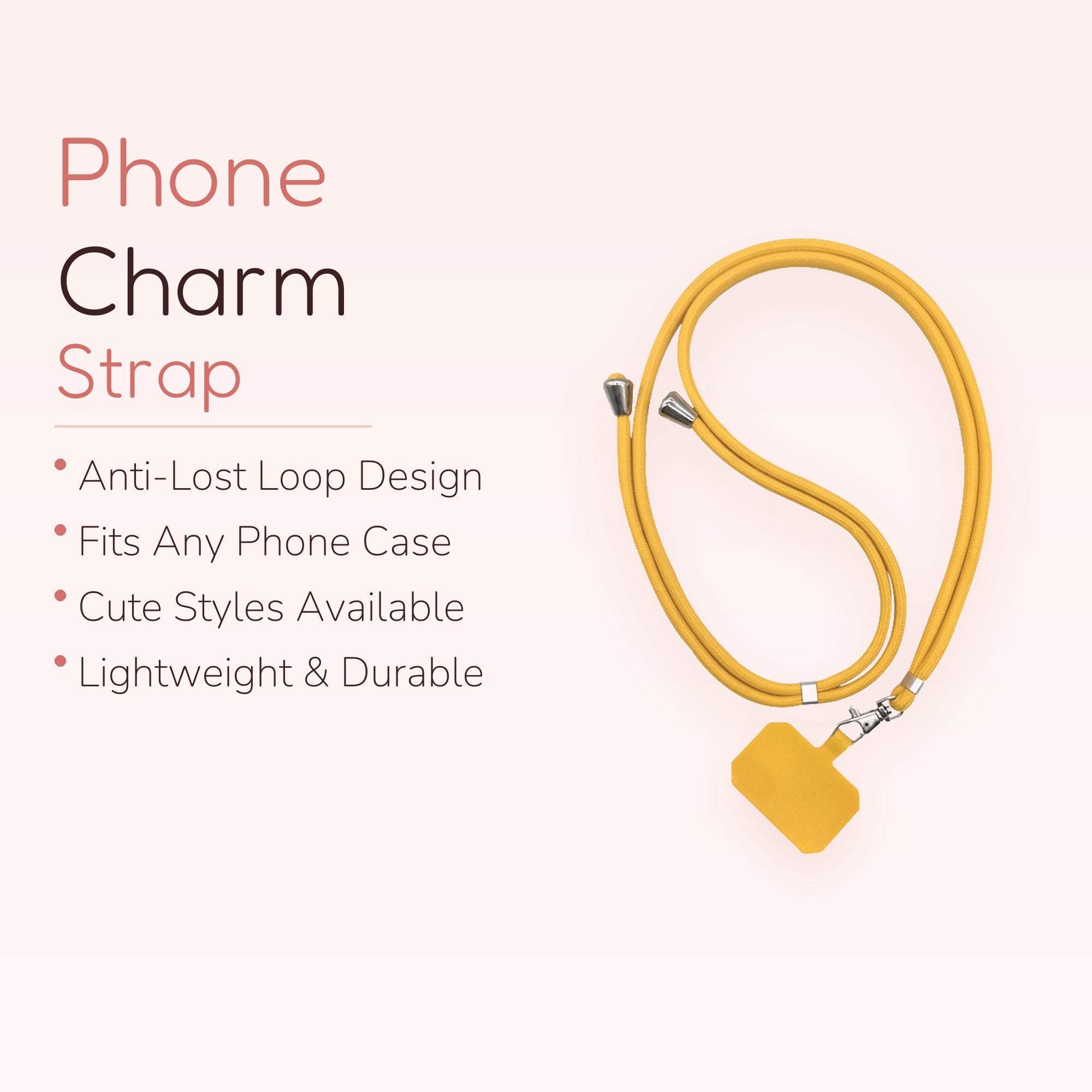 Sunny Yellow Adjustable Phone Lanyard | Minimalist Crossbody Phone Strap