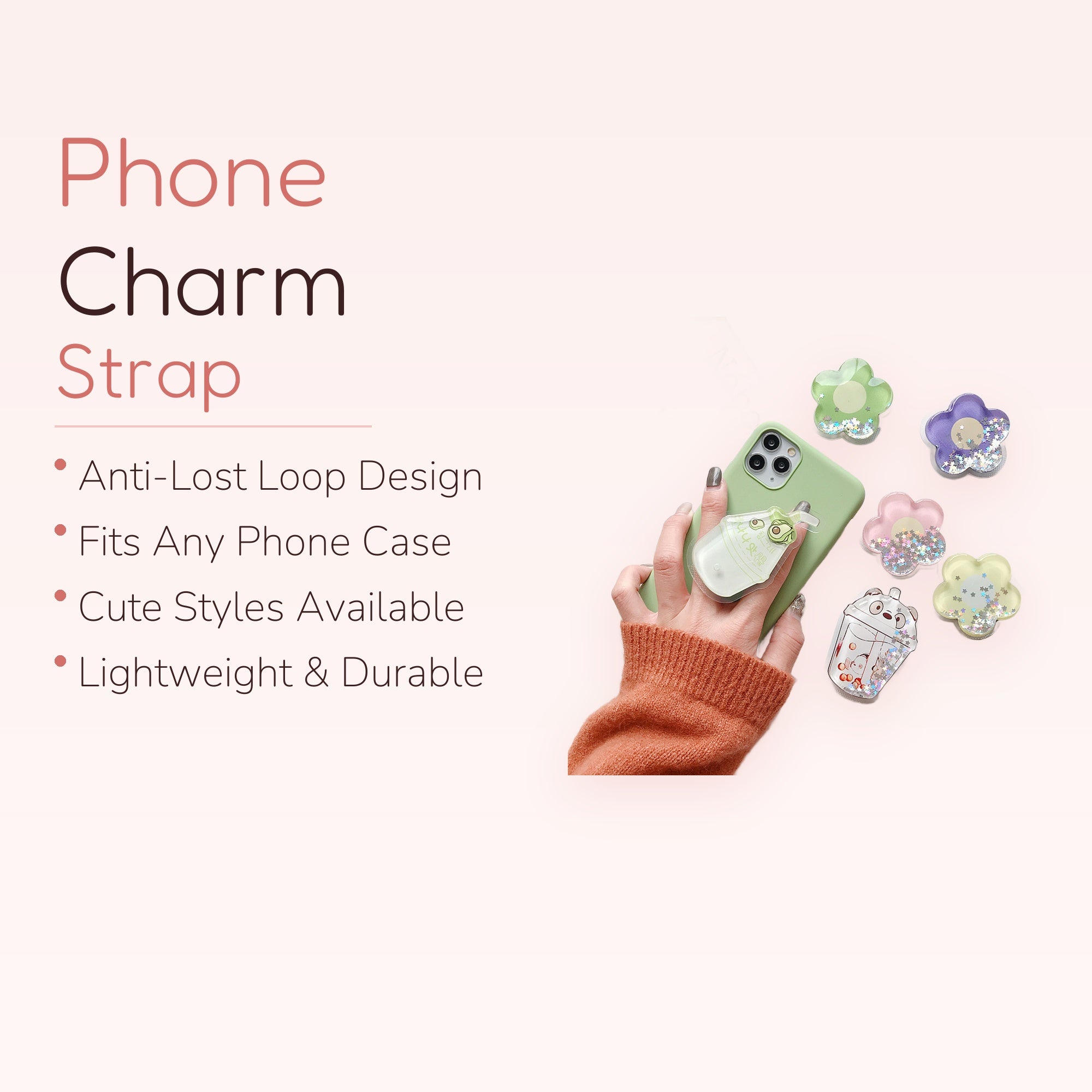 Kawaii Glitter Phone Grip Stand | Cute Pop Socket Holder | Y2K Aesthetic | Gift for Her | Trendy Phone Accessory