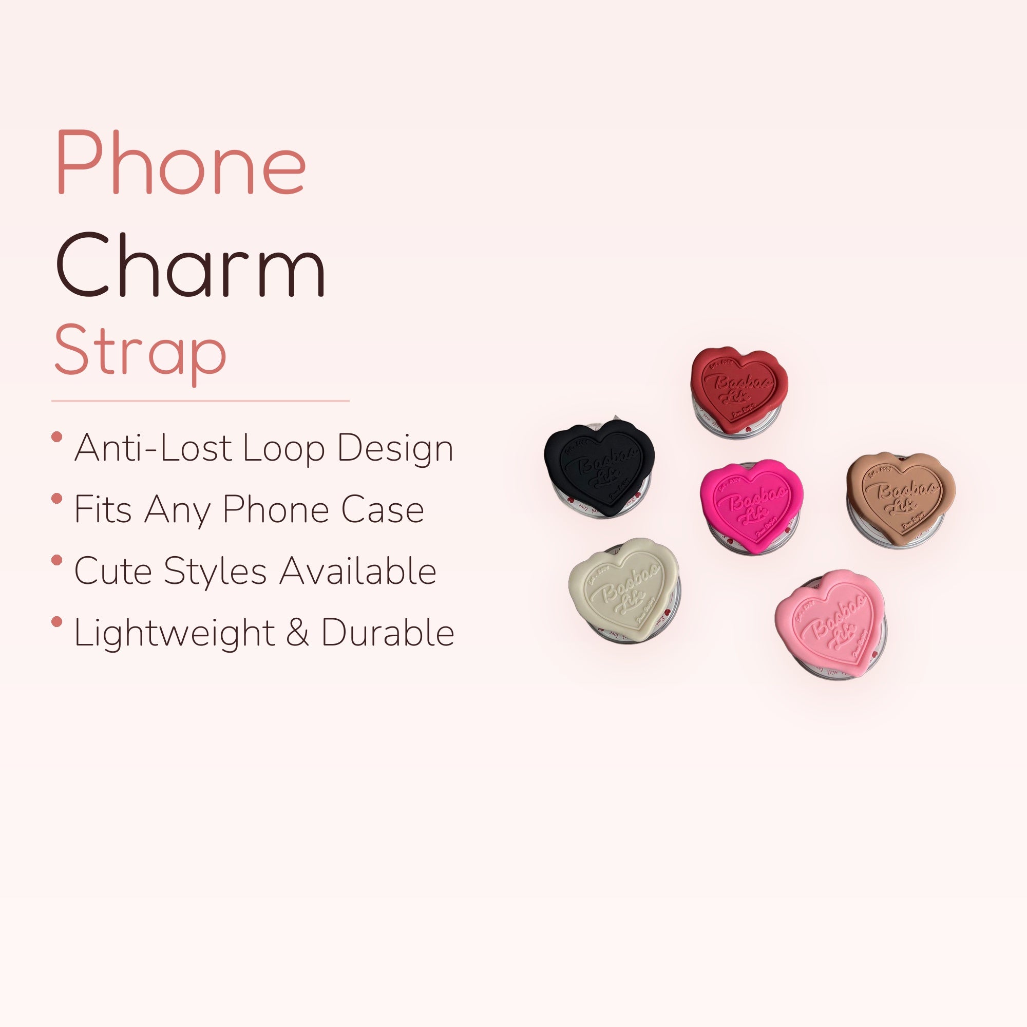 Heart Wax Seal Phone Grip | Kawaii Pastel Pop Socket Stand