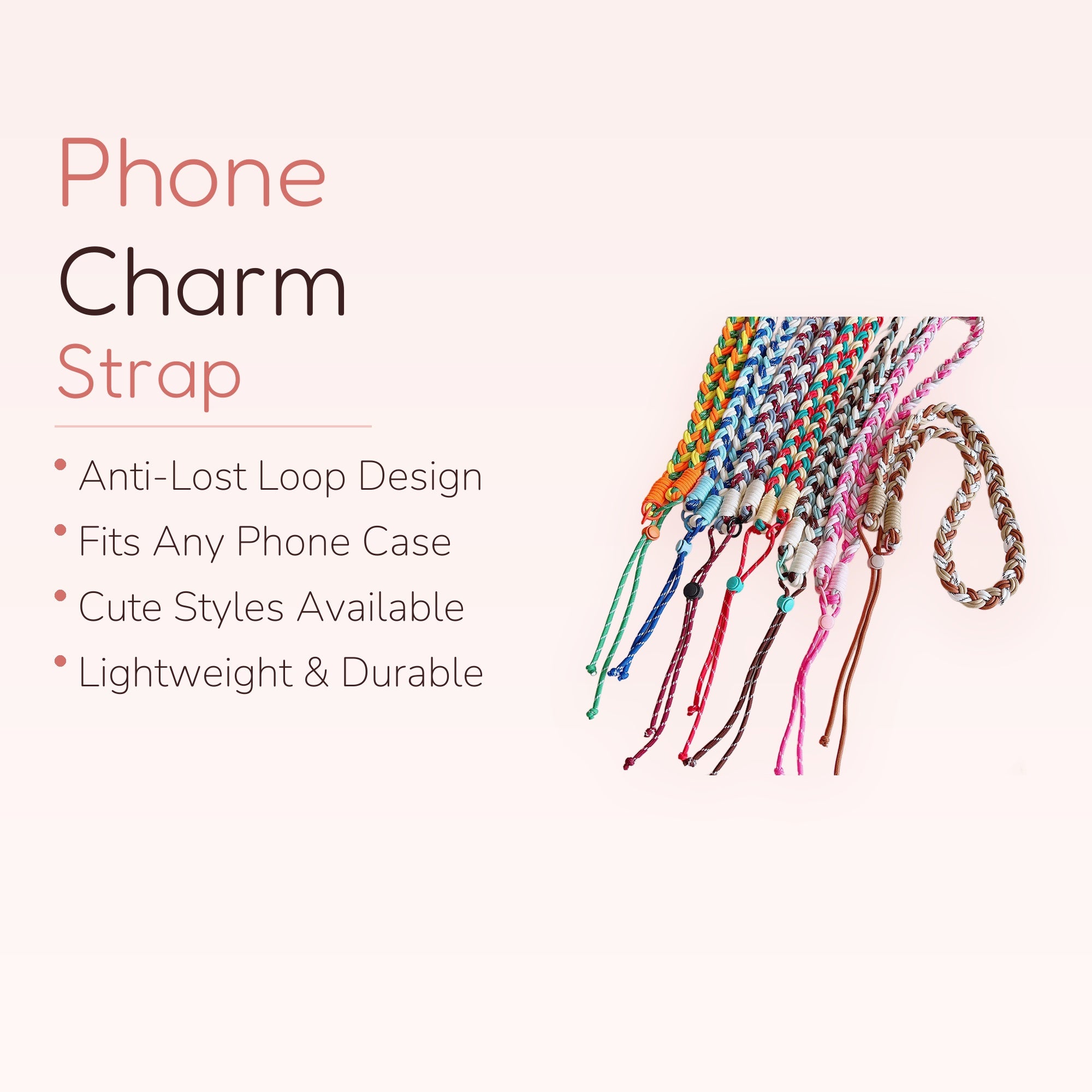 Braided Multi-Color Phone Lanyard | Adjustable Wrist Strap for Phone
