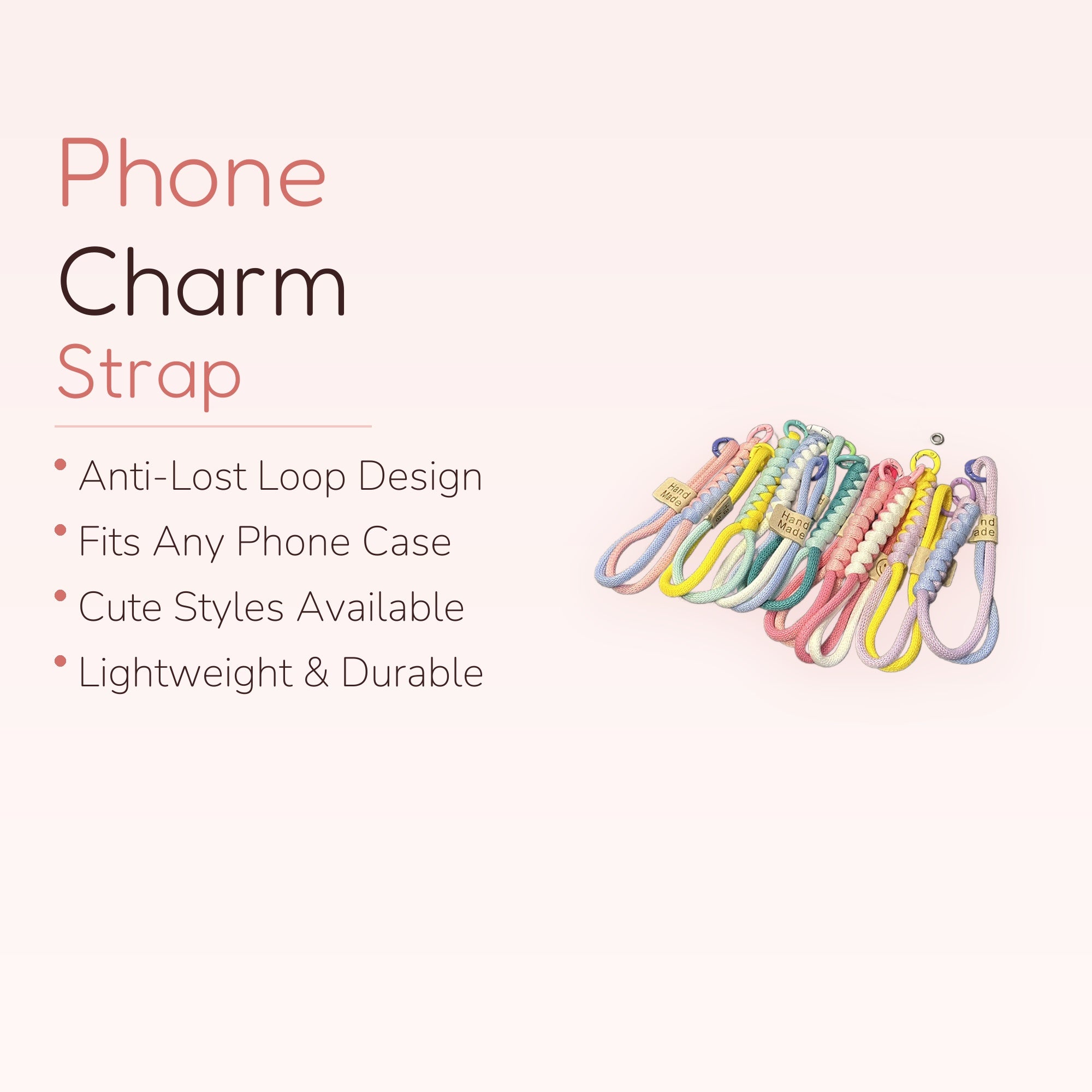 SIMPLYBUBBI — Pastel Braided Rope Keychain Wristlet | Handmade Macrame Lanyard
