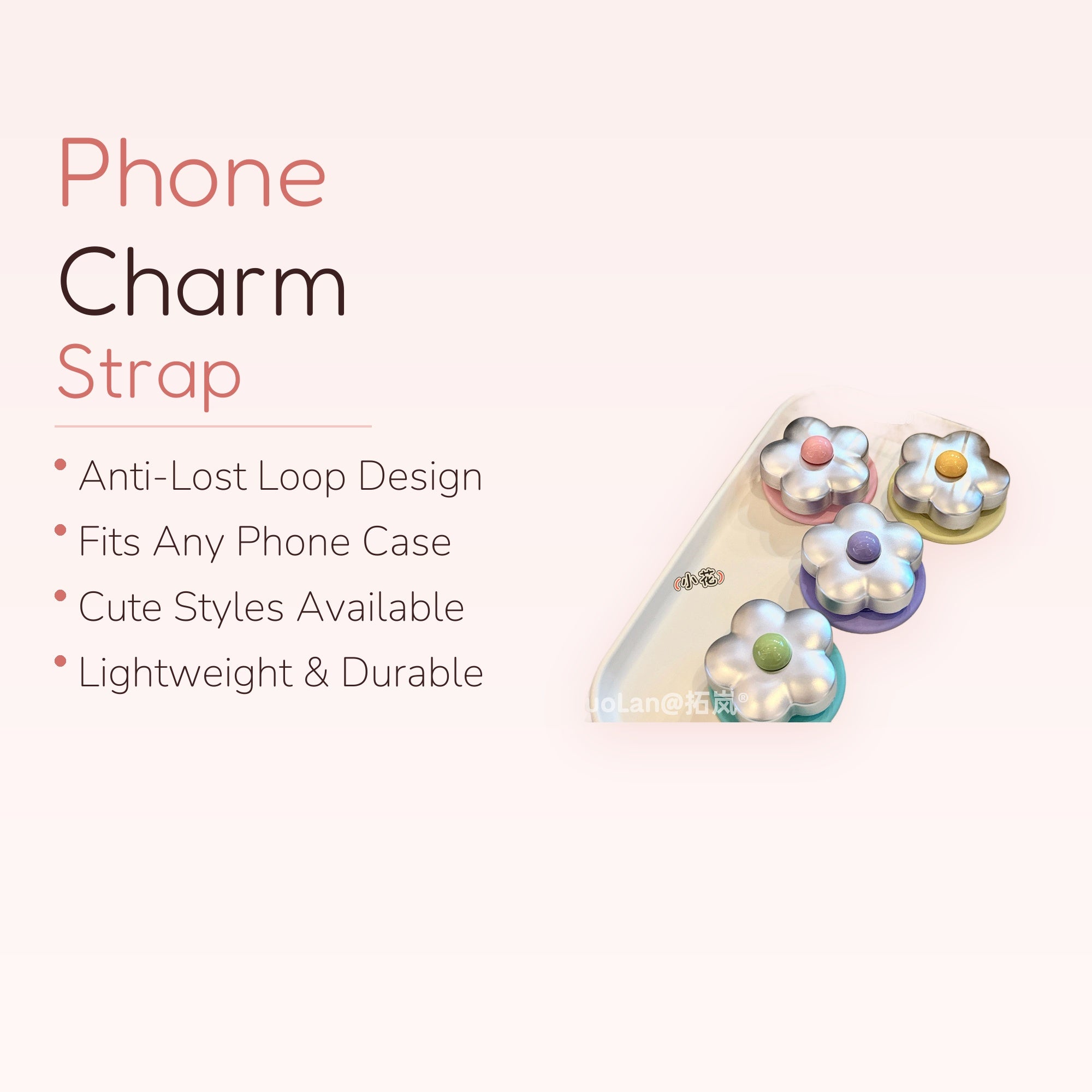 Metallic Flower Phone Grip | Cute Pastel Silicone Pop Socket Stand