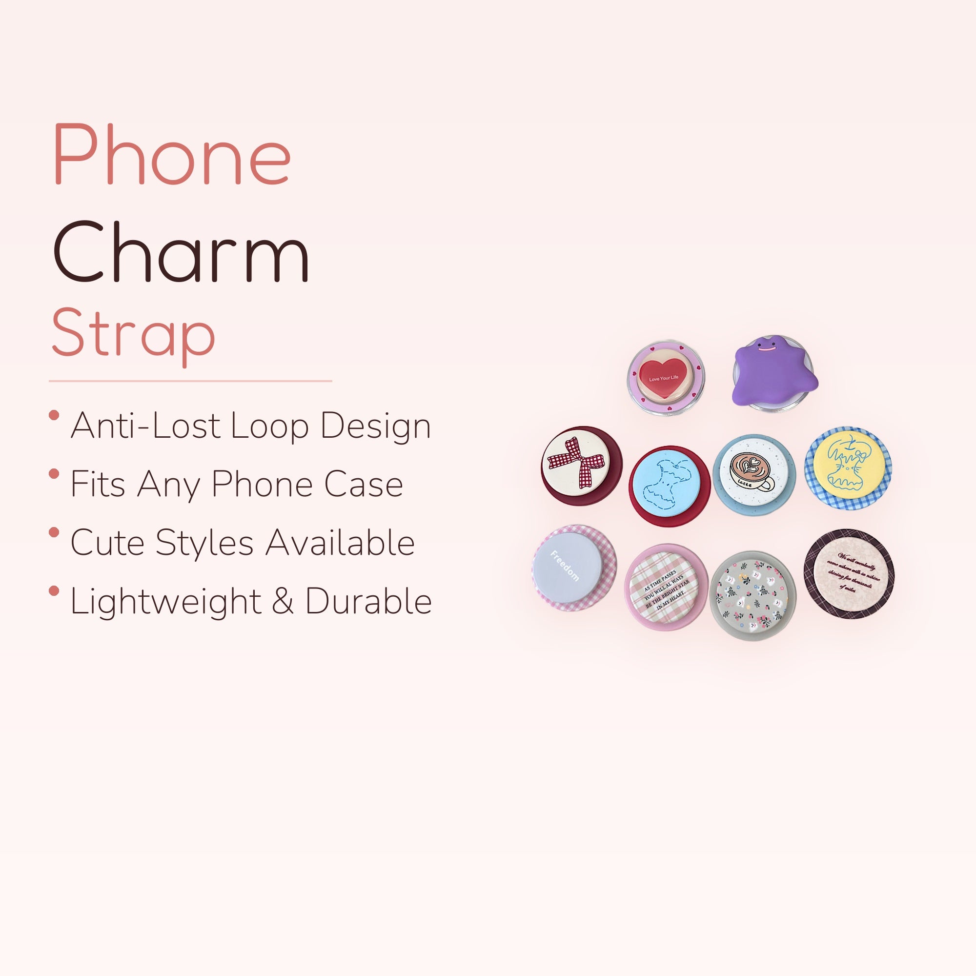 Assorted Kawaii Patterned Phone Grips | Cute Pop Socket Stand Collection