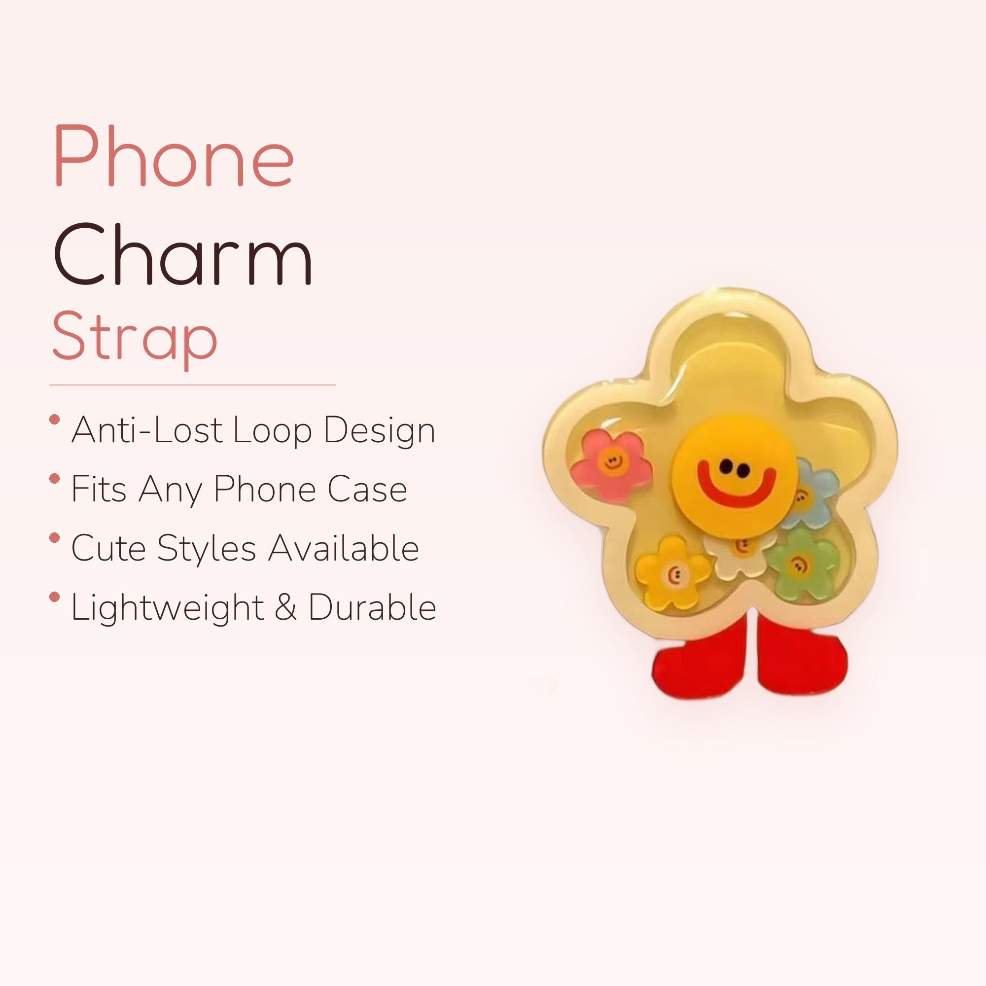 Cute Yellow Flower Smiley Face Phone Grip | Kawaii Pop Socket Stand
