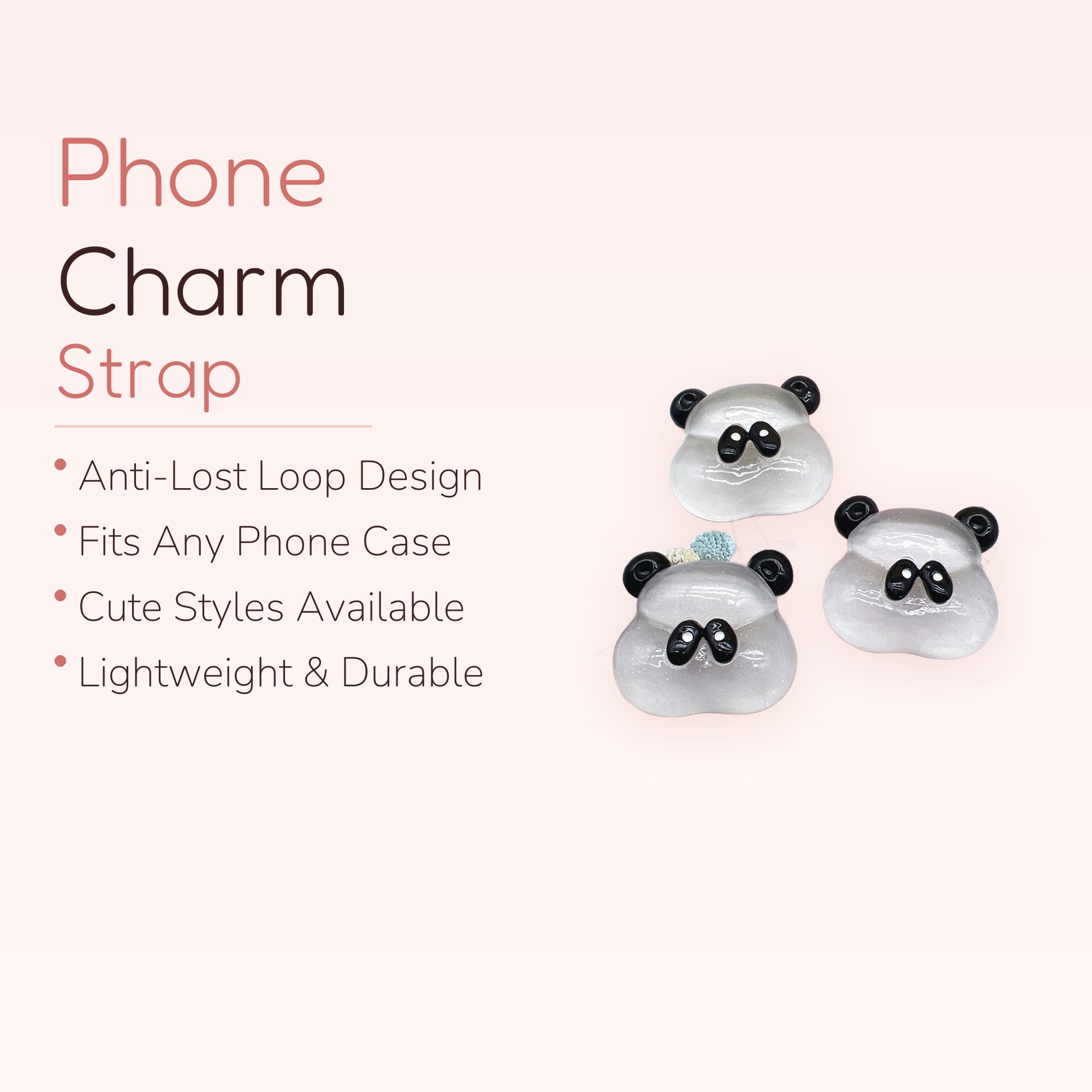 Cute White Panda Phone Grip | Kawaii Glitter Resin Pop Socket Stand