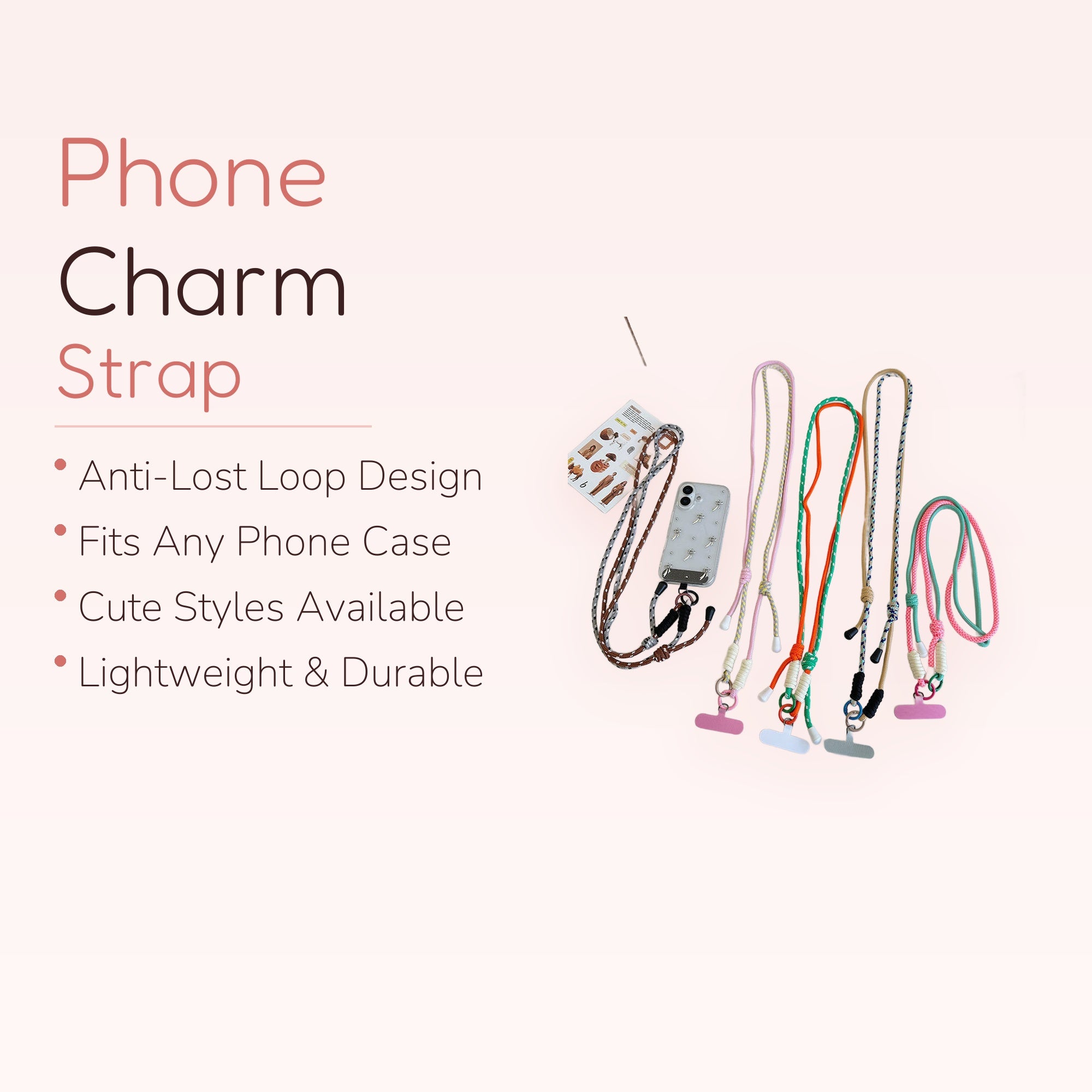 Adjustable Braided Rope Phone Lanyard | Colorful Crossbody Strap with Phone Patch