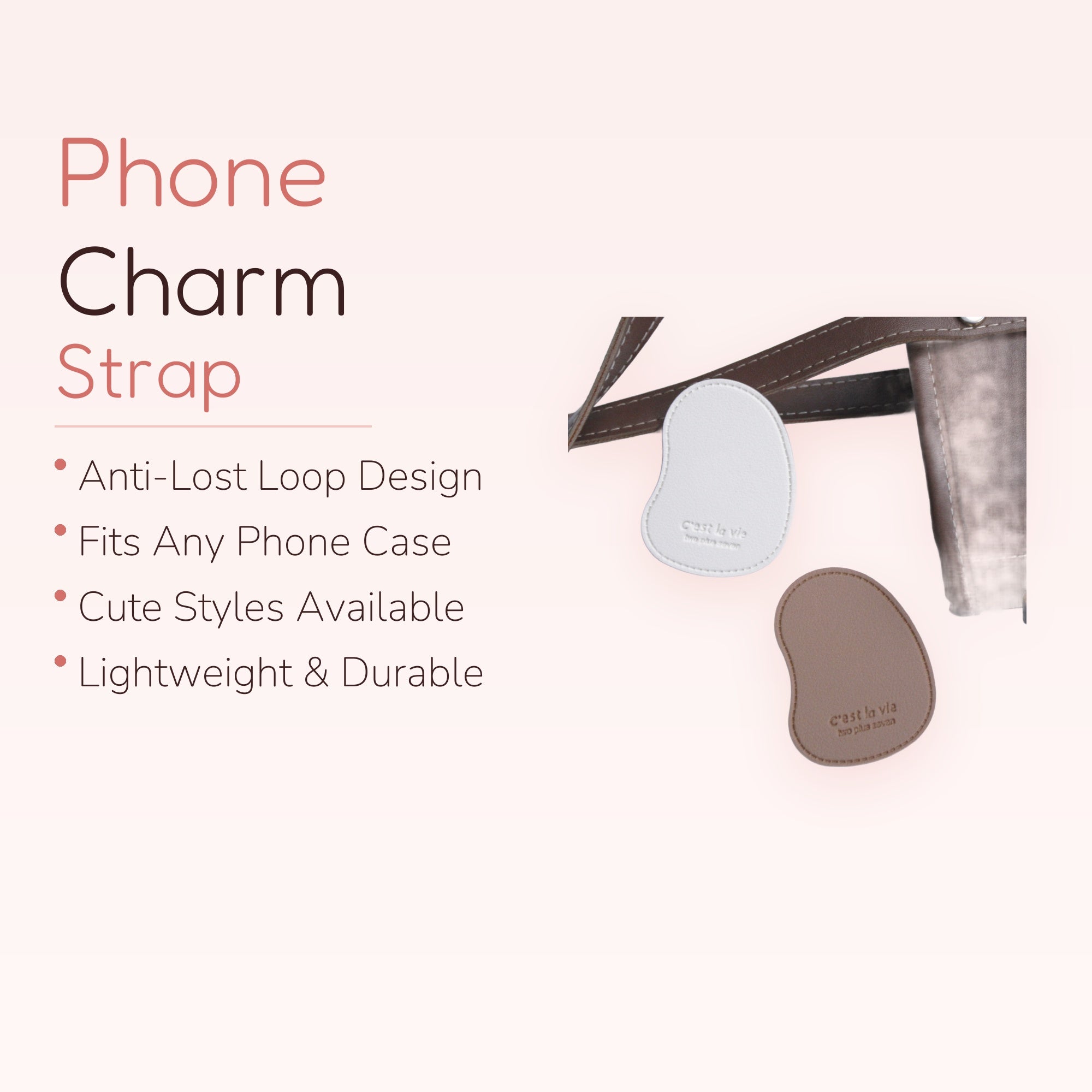 Minimalist Pebble Phone Grip Set | Aesthetic "C'est la vie" Pop Socket Stand