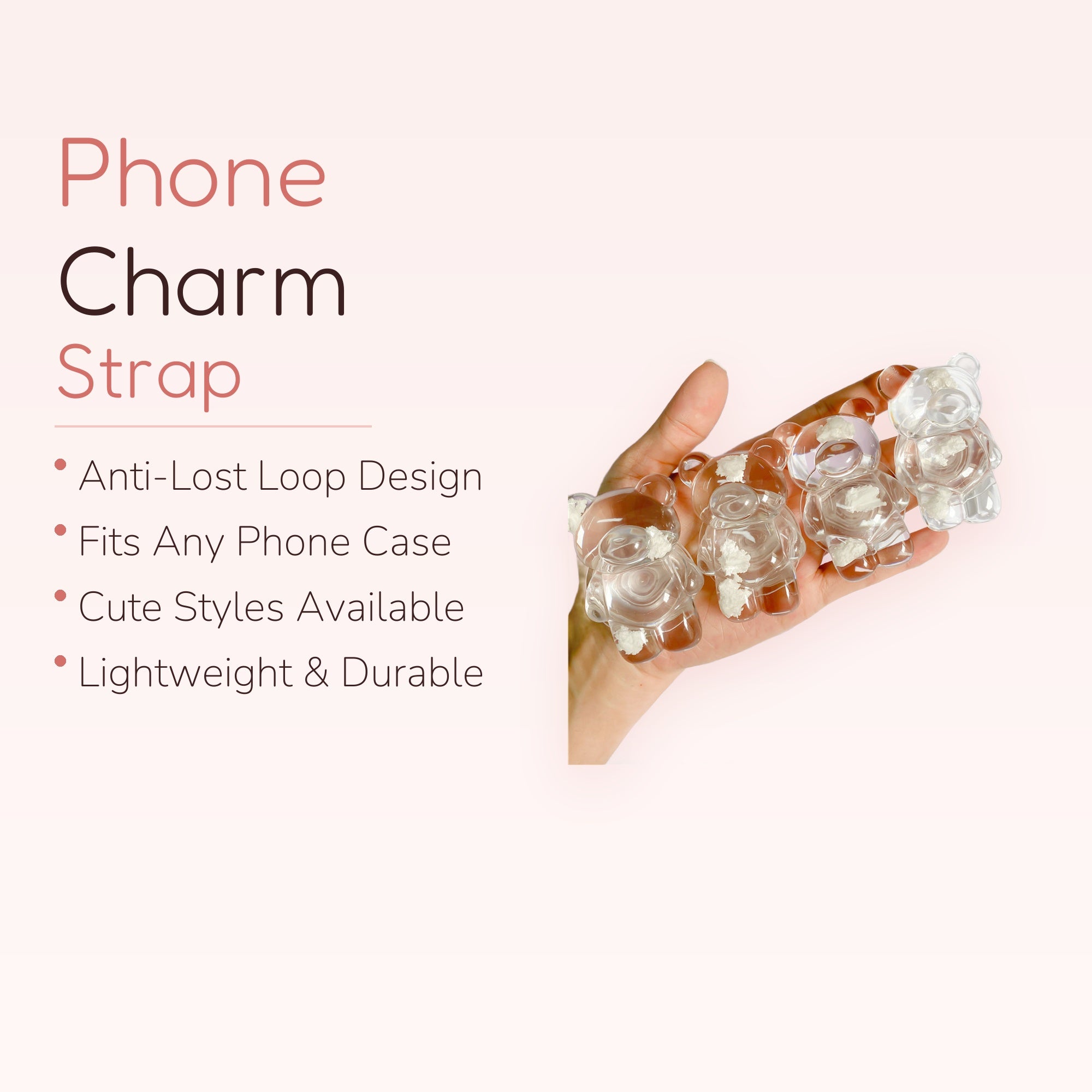 Clear Bear Phone Grip | Kawaii Resin Pop Socket Stand