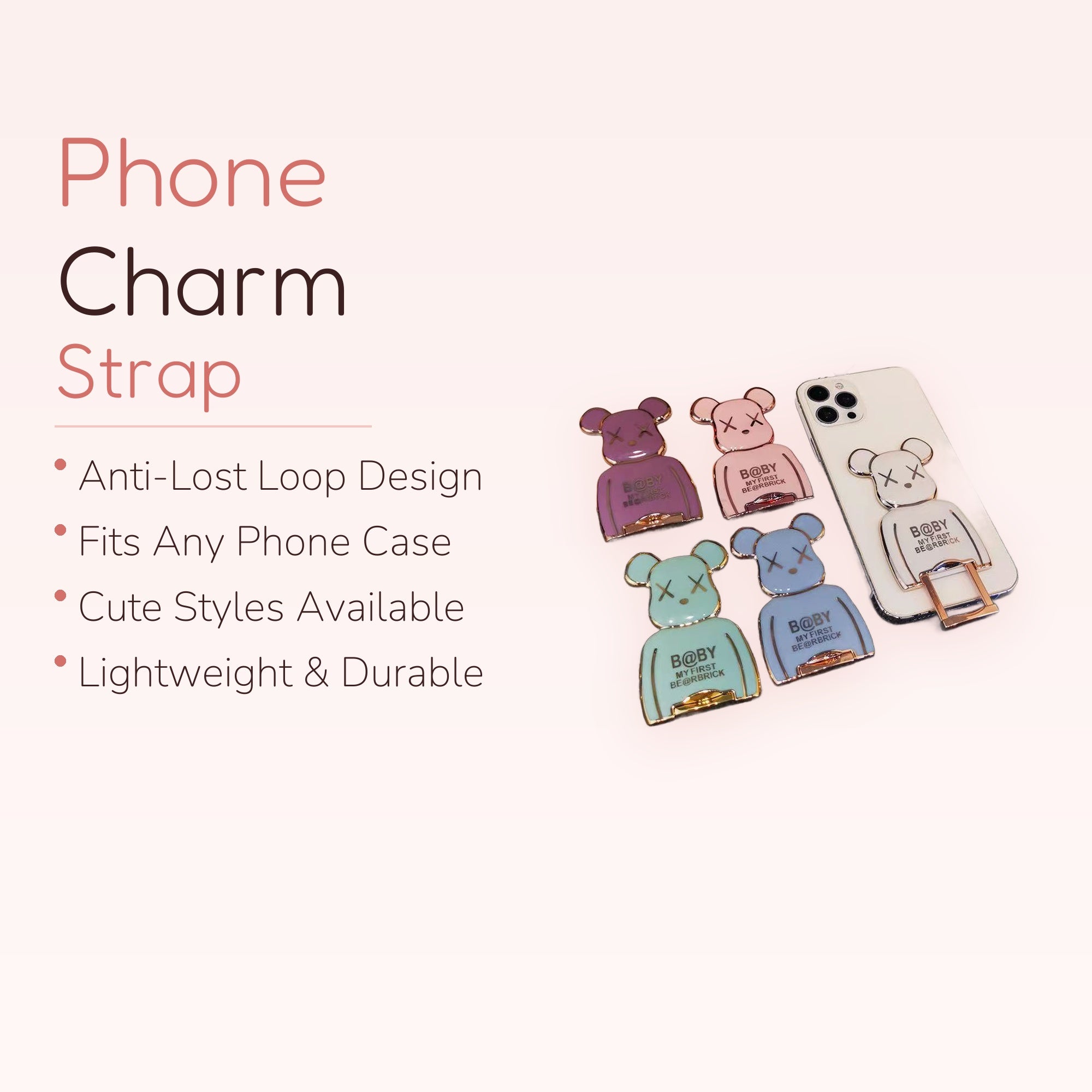Kawaii Bear Phone Grip & Stand | Cute Pastel Phone Holder