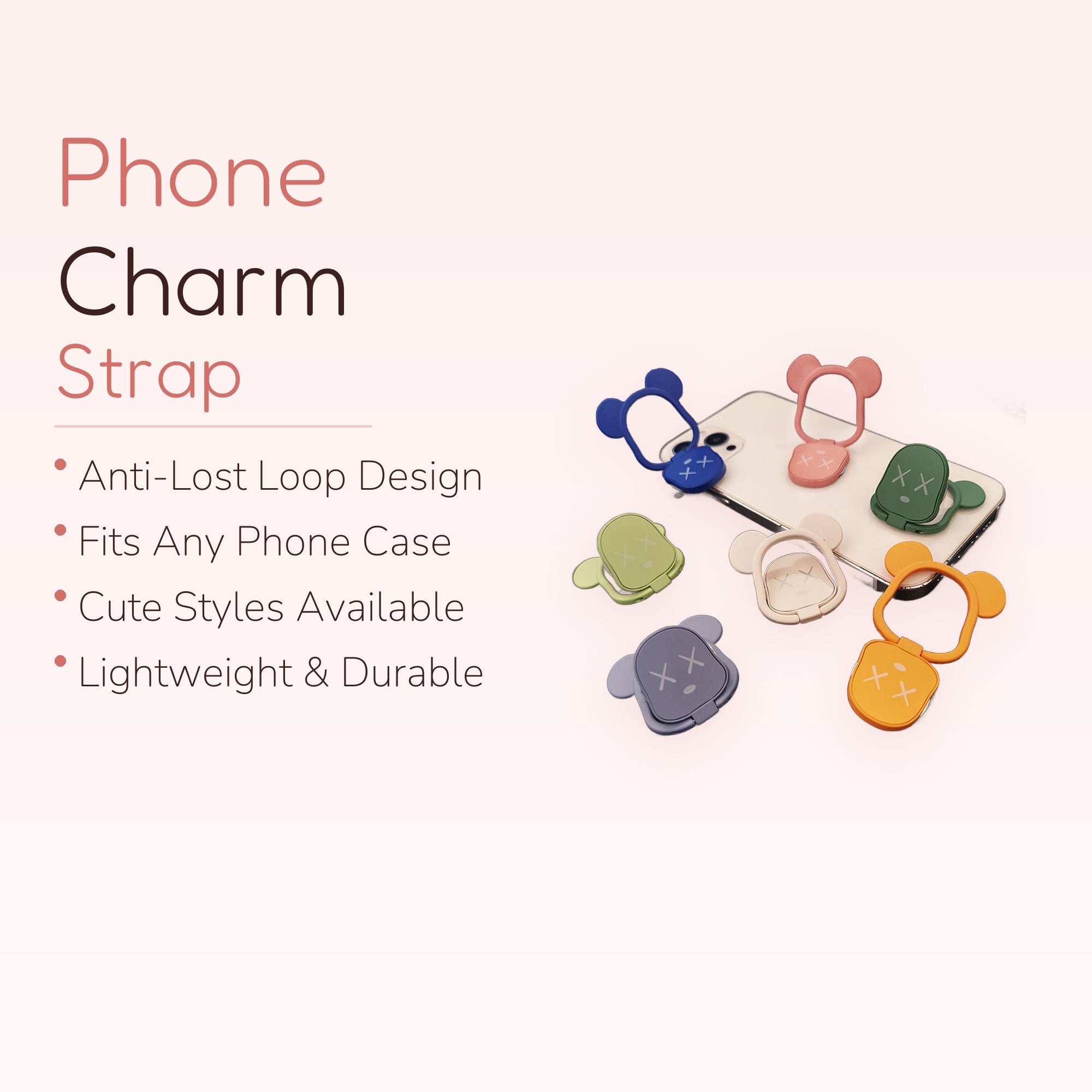 Kawaii Bear Phone Ring Holder | Cute 360° Rotating Phone Grip Stand | Aesthetic Phone Accessory | Gift for Her