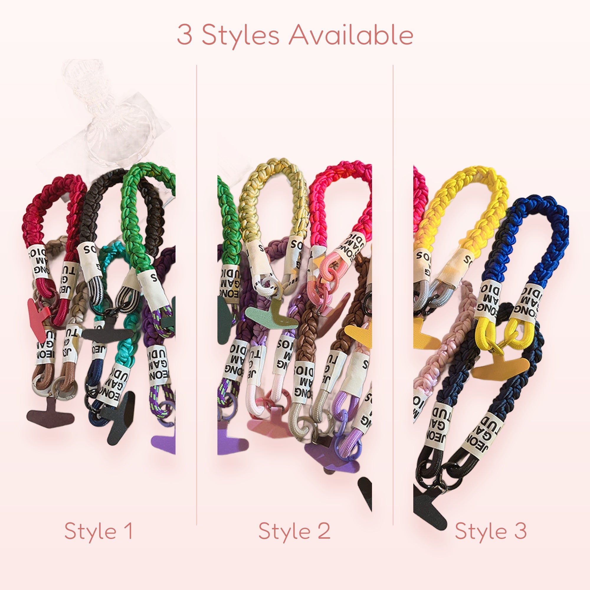 Colorful Braided Rope Phone Charm Strap | Aesthetic Wrist Lanyard with Phone Patch