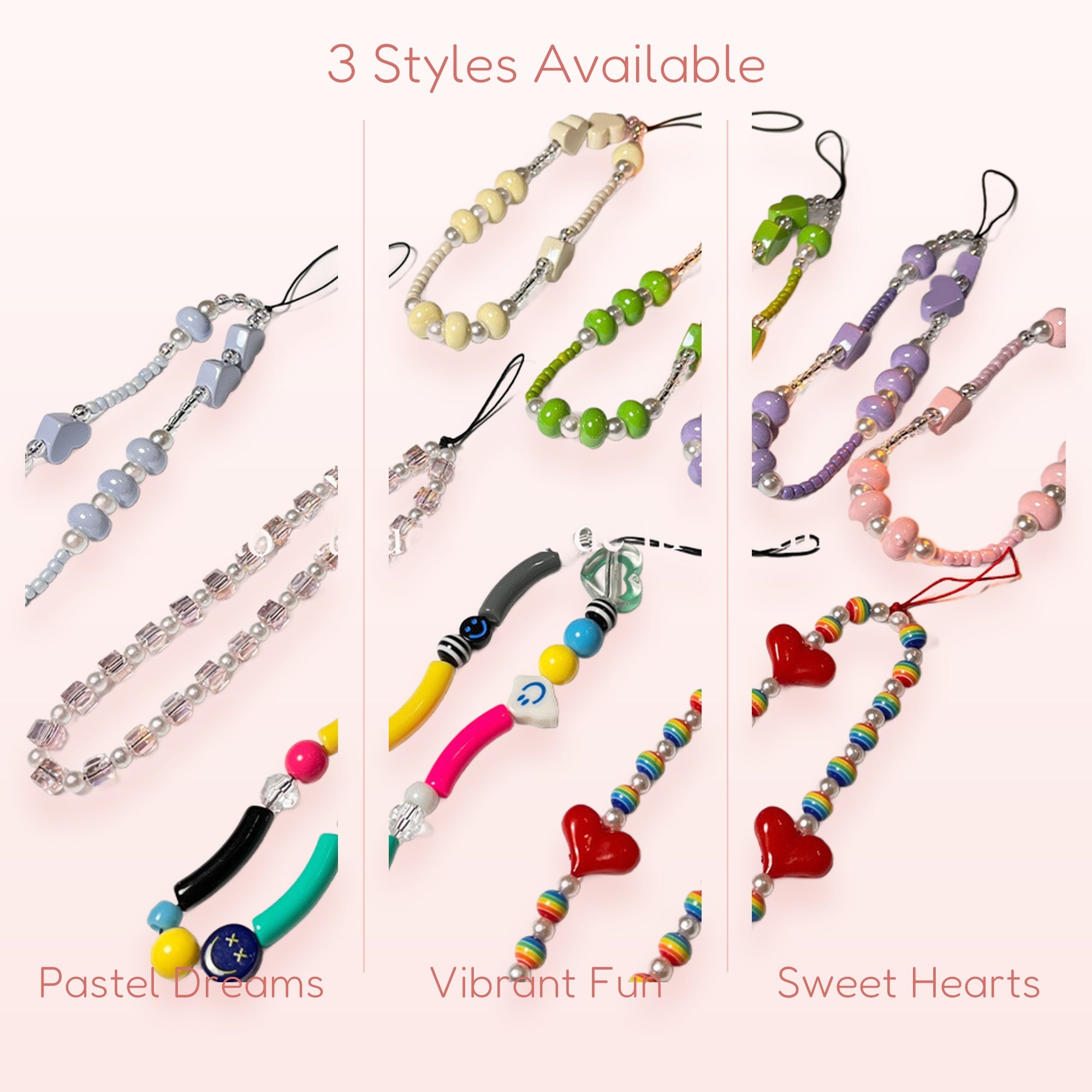 Kawaii Beaded Phone Charm Strap | Cute Wrist Lanyard | Y2K Aesthetic | Gift for Her | Trendy Phone Accessory