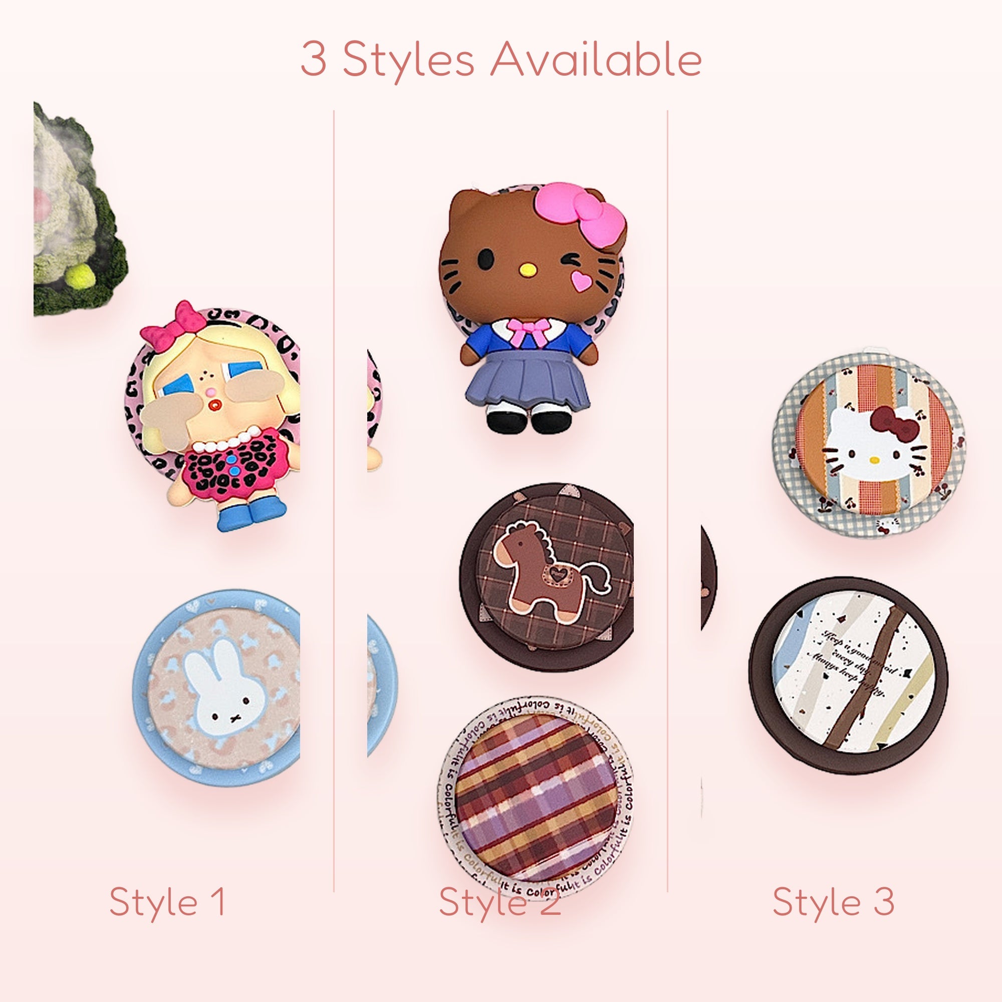 Cute Cartoon Character & Patterned Phone Grips | Kawaii Pop Socket Stands