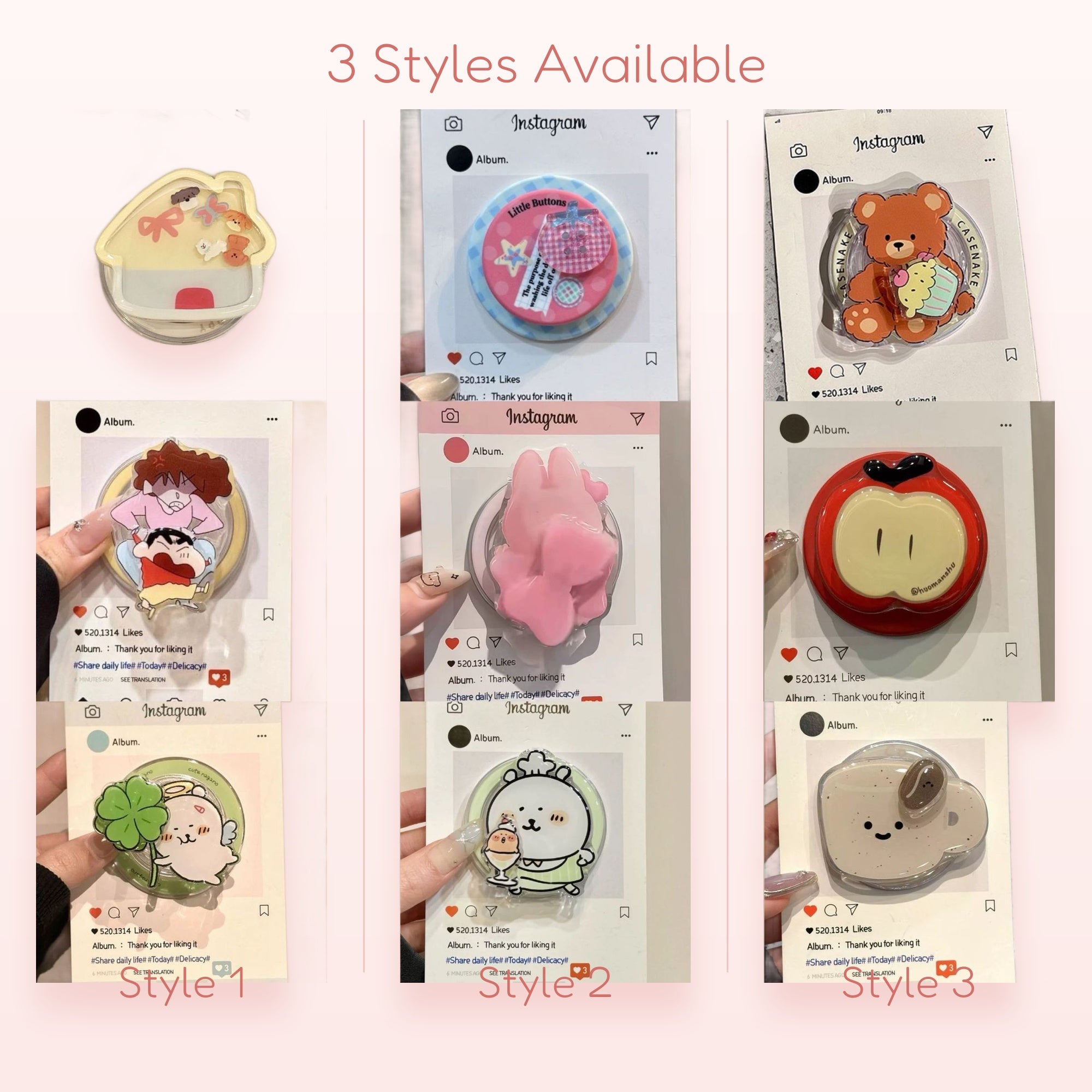 SIMPLYBUBBI — Cute Assorted Designs Phone Grip | Pop Socket Holder & Stand