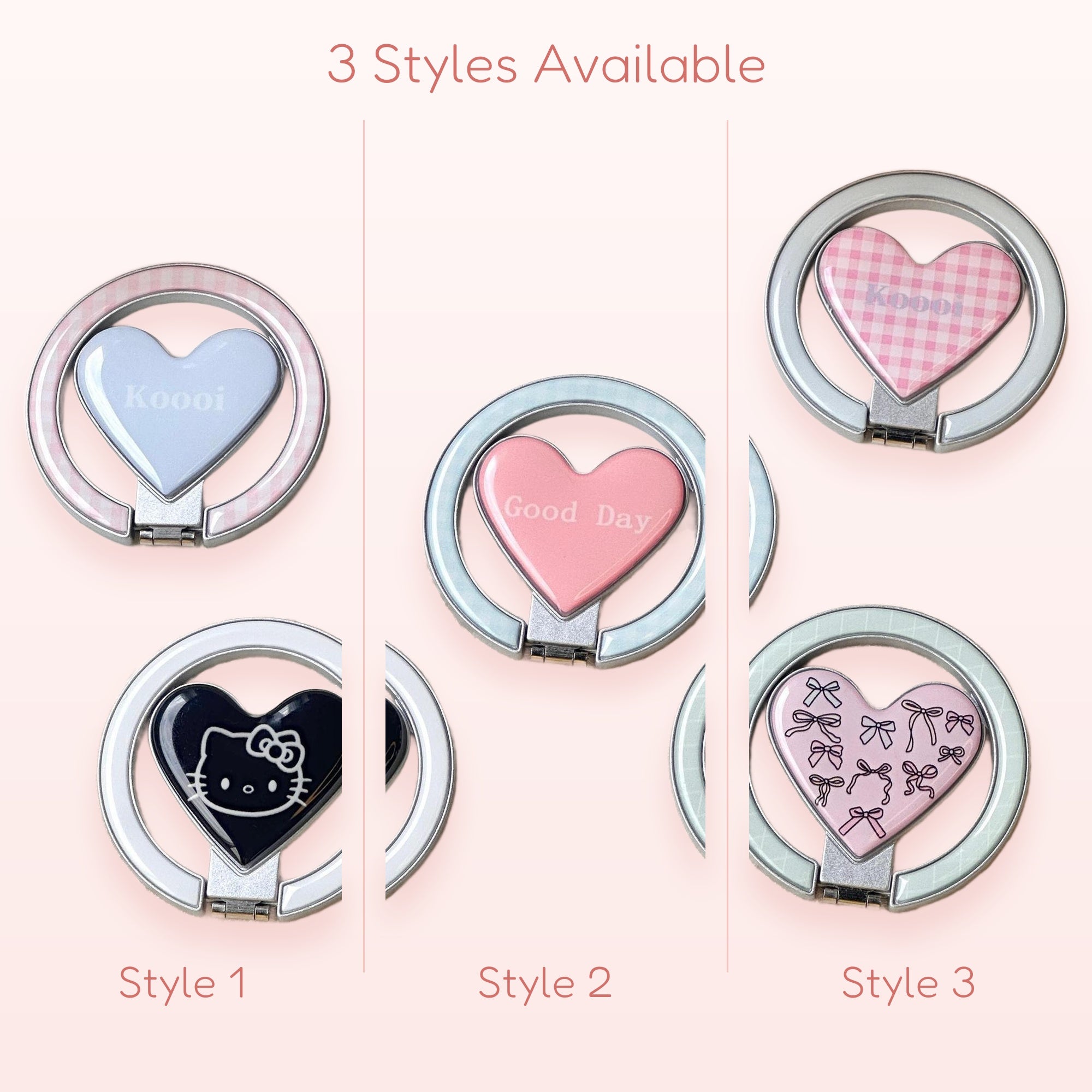 Cute Heart Phone Ring | Kawaii 360° Finger Holder Kickstand