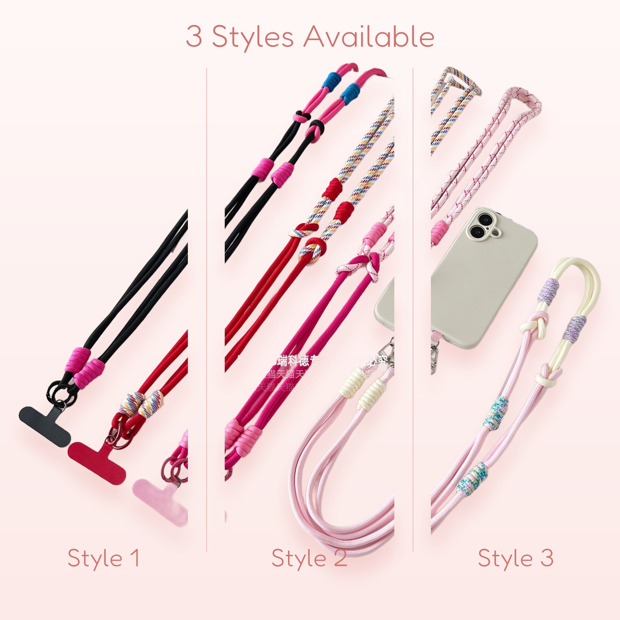 SIMPLYBUBBI — Multi-colored Braided Phone Lanyard | Adjustable Crossbody Strap with T-Tab