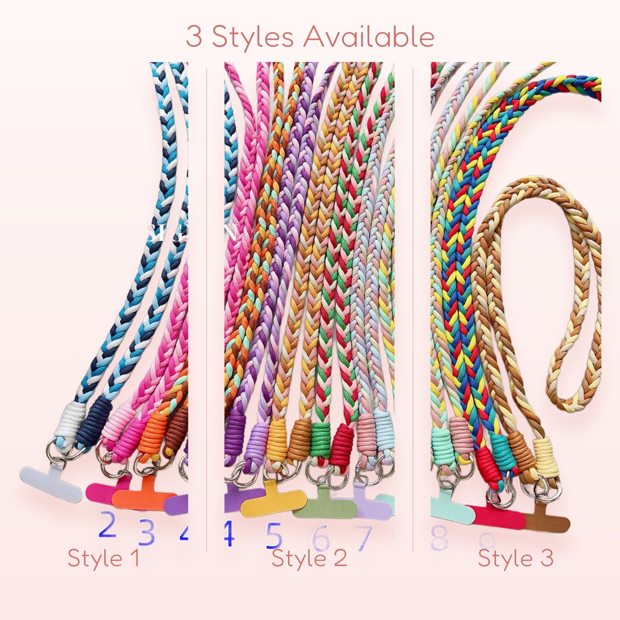 SIMPLYBUBBI — Multi-Color Braided Neck Lanyard | Woven Crossbody Phone Strap
