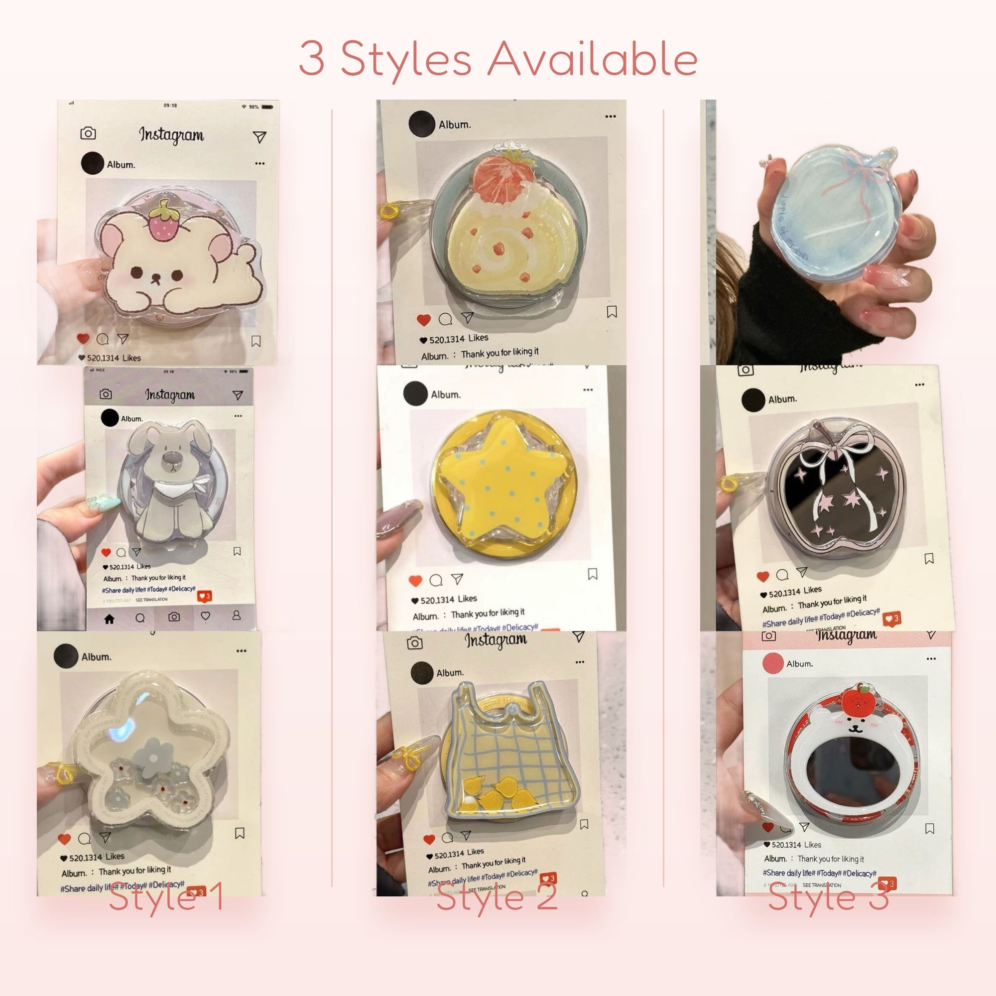 Kawaii Assorted Character Phone Grips | Cute Pop Socket Stands for Phones