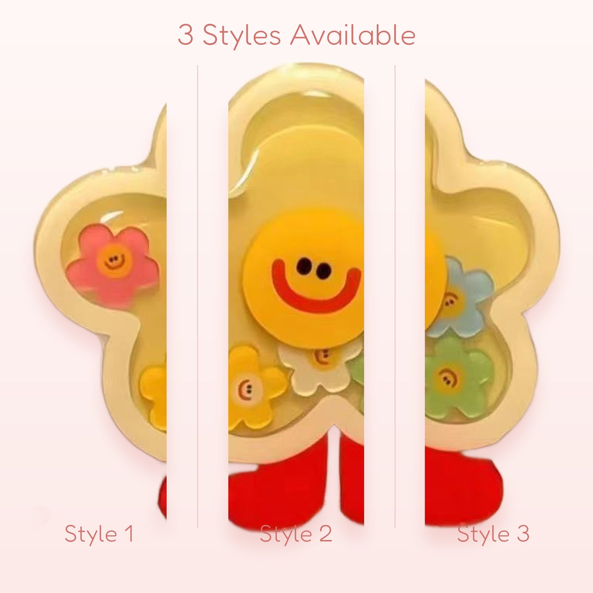 Cute Yellow Flower Smiley Face Phone Grip | Kawaii Pop Socket Stand