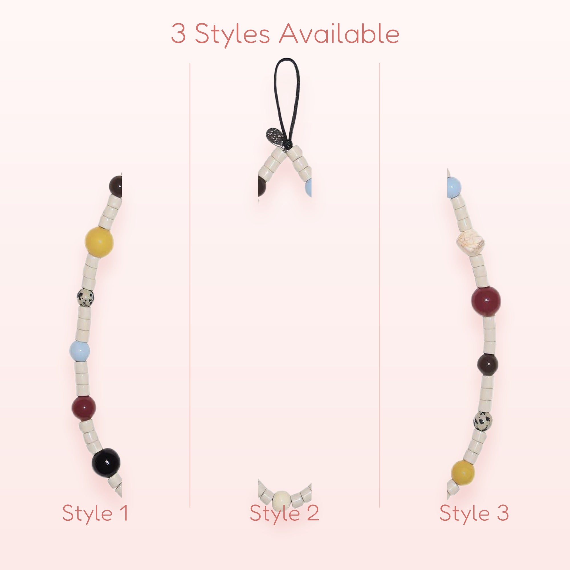 Aesthetic Beaded Phone Charm Strap | Earthy Toned Beaded Phone Lanyard