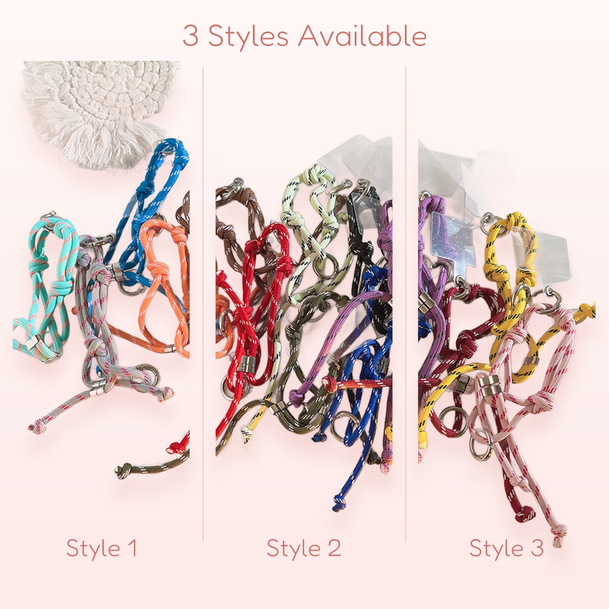 SIMPLYBUBBI — Multi-Color Braided Cord Phone Lanyard | Adjustable Wrist/Neck Strap
