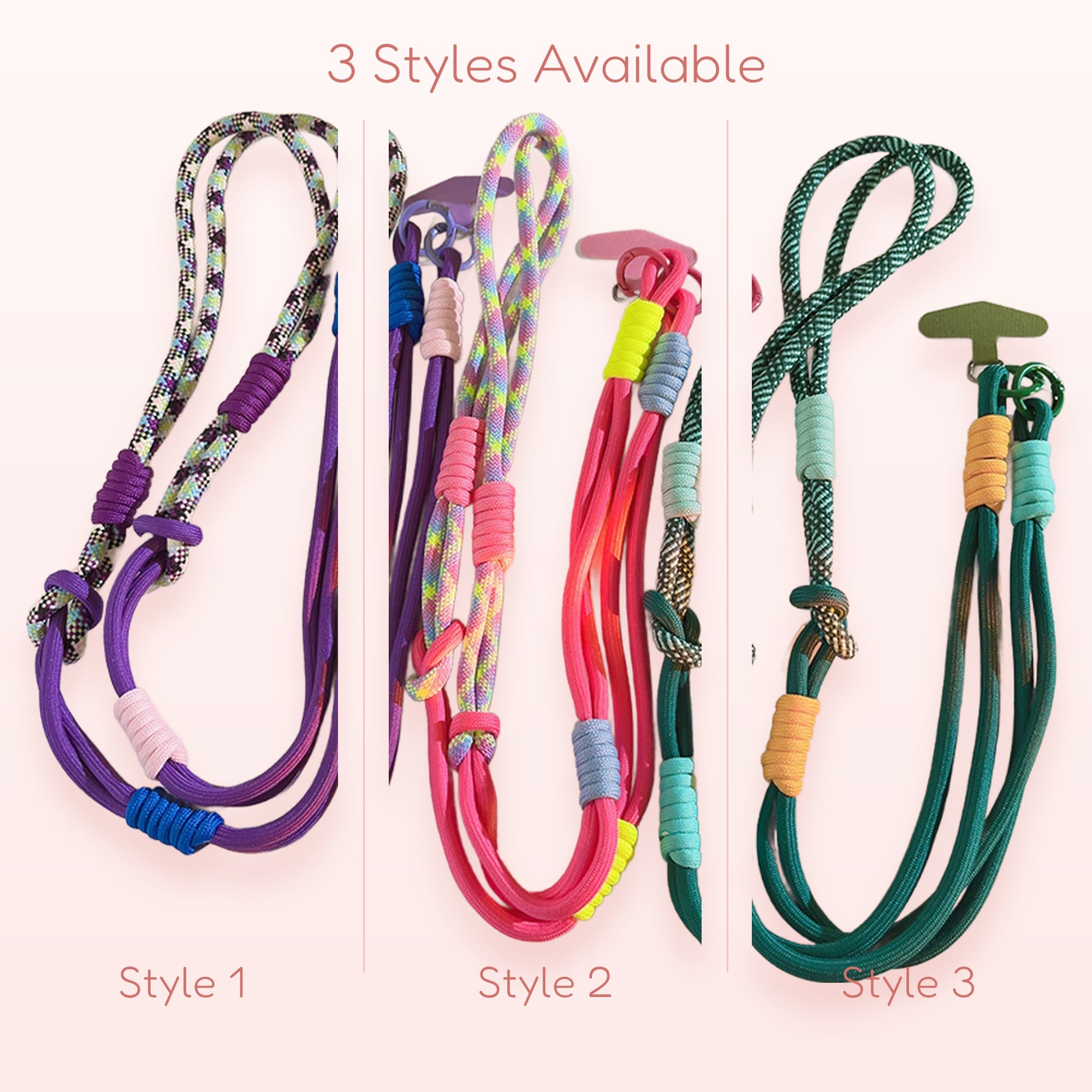 SIMPLYBUBBI — Adjustable Woven Cord Phone Lanyard | Vivid Multicolored Strap