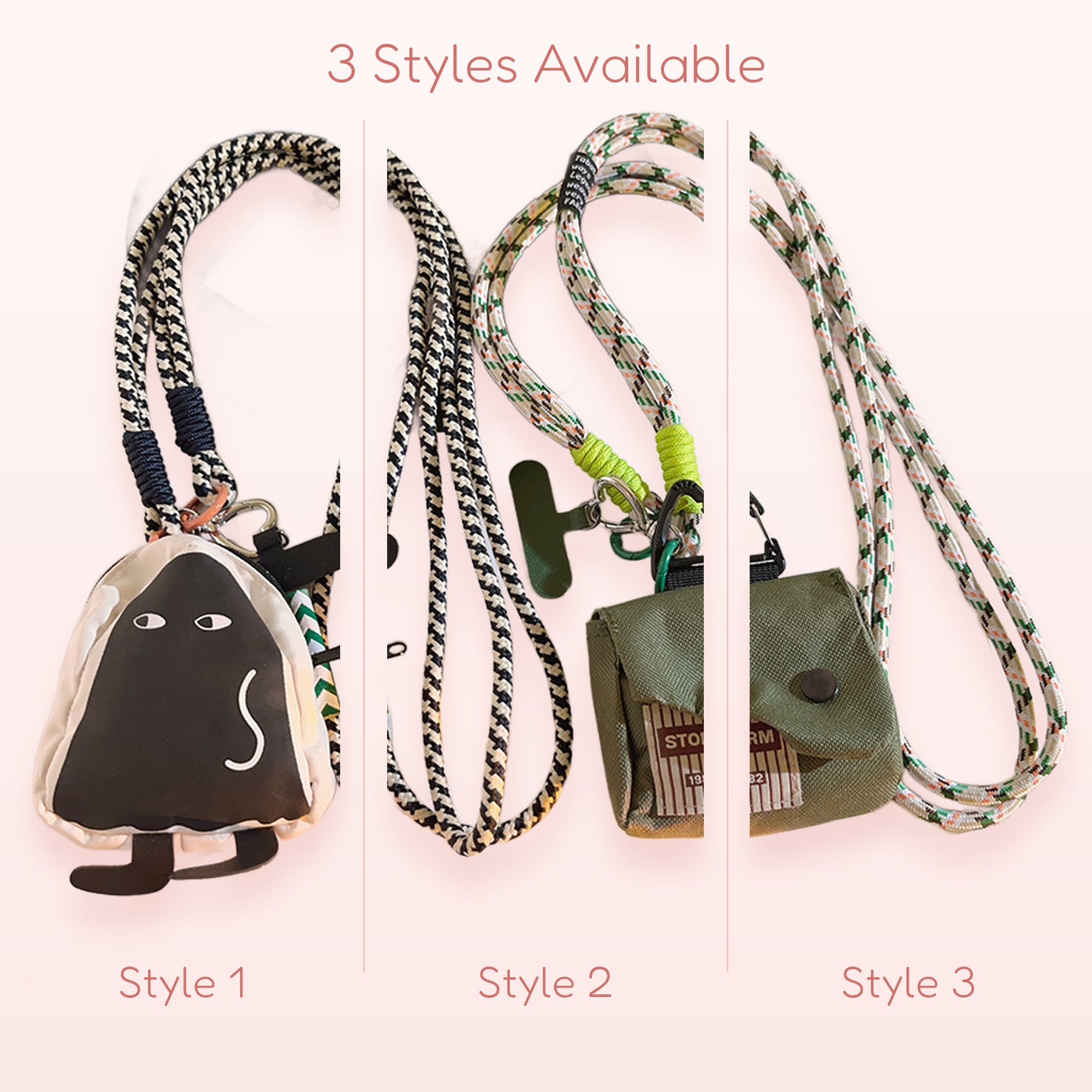 Cute Cartoon Ghost & Mini Pouch Phone Lanyard | Aesthetic Crossbody Phone Strap