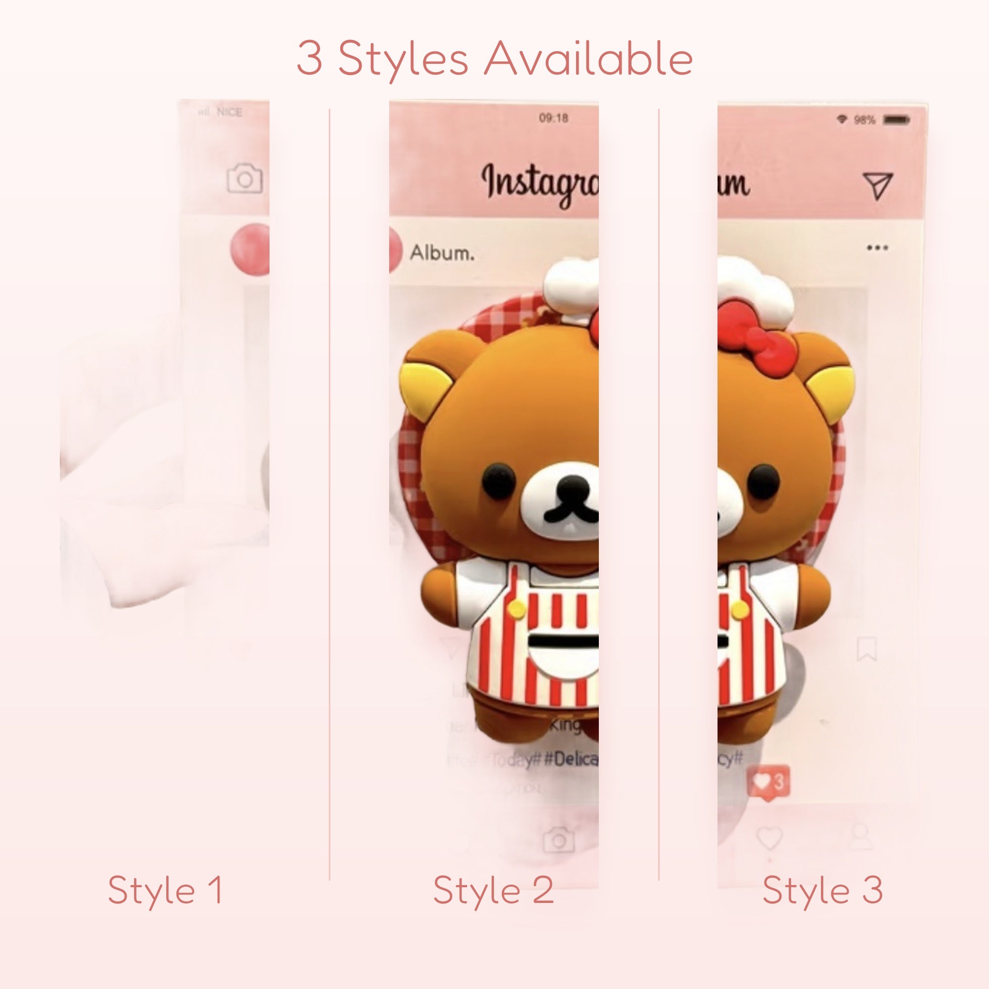 Kawaii Rilakkuma Chef Phone Grip | Cute Bear Pop Socket Stand