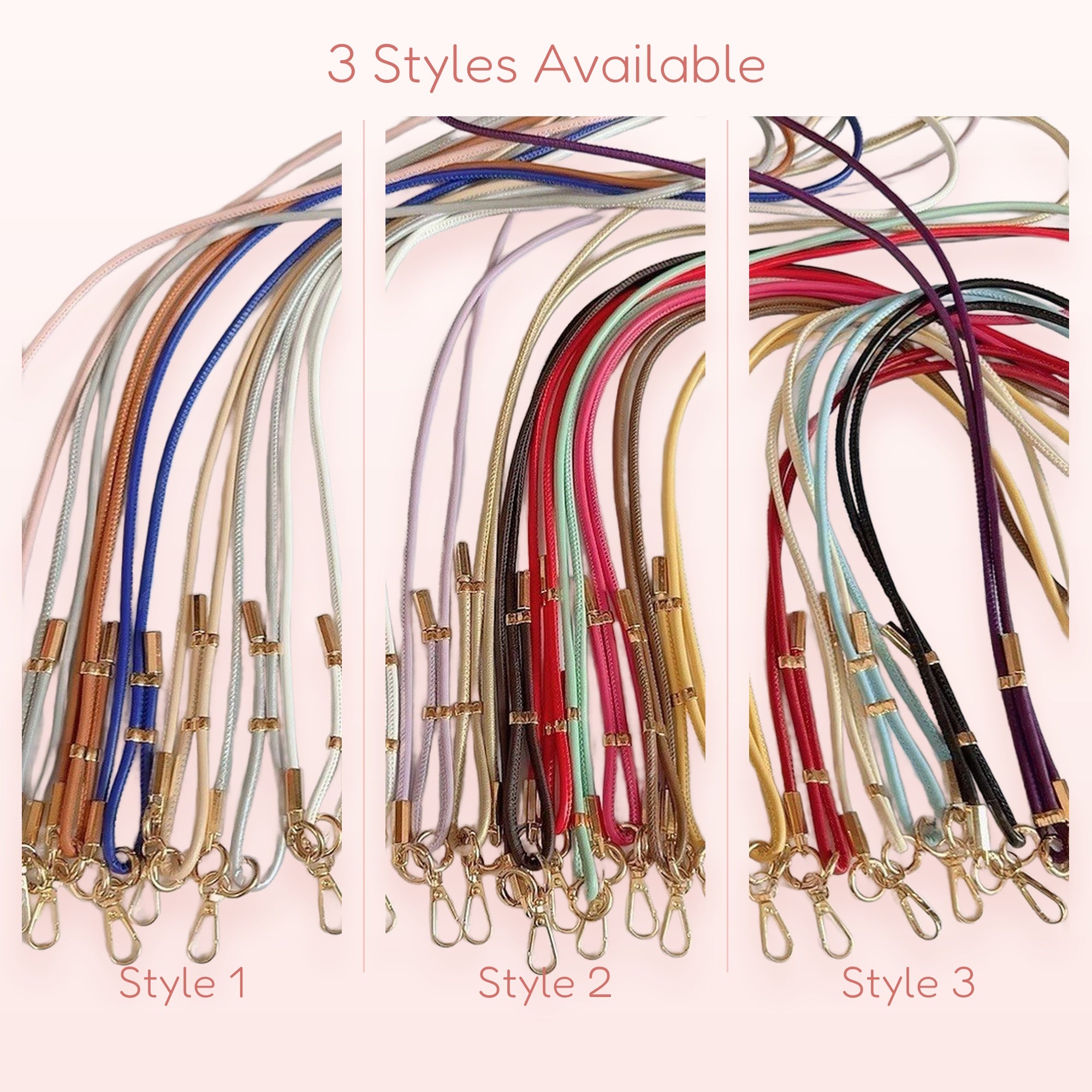 Colorful Braided Leather Phone Lanyard | Adjustable Crossbody Strap with Gold Clasps