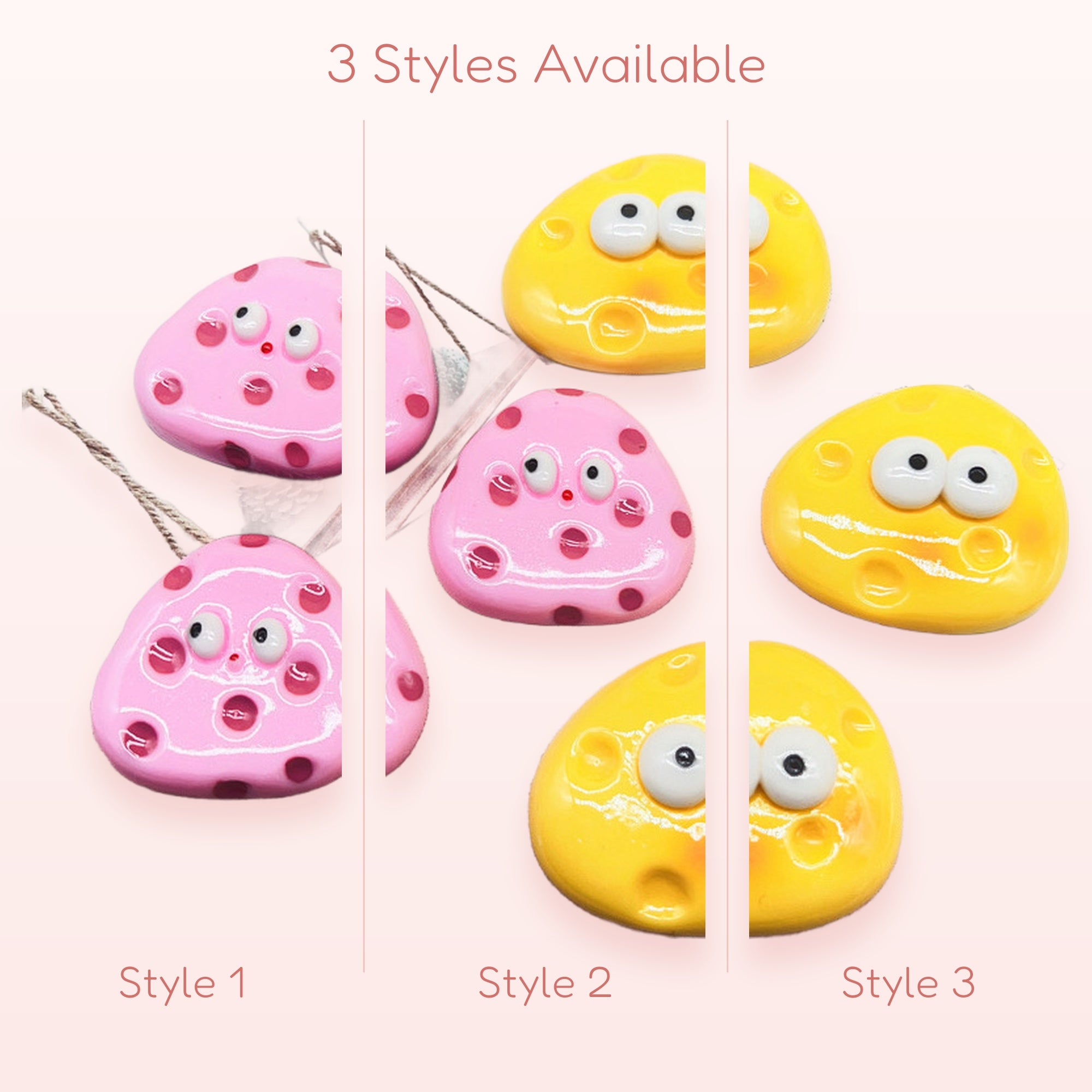 Kawaii Pink & Yellow Blob Phone Grip | Cute Cartoon Character Pop Socket Stand