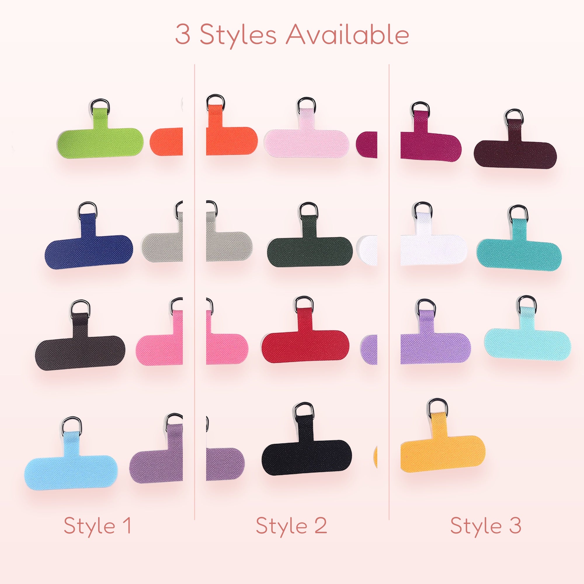 BUBBI — Assorted Solid Color Phone Tether | Universal Lanyard Patches