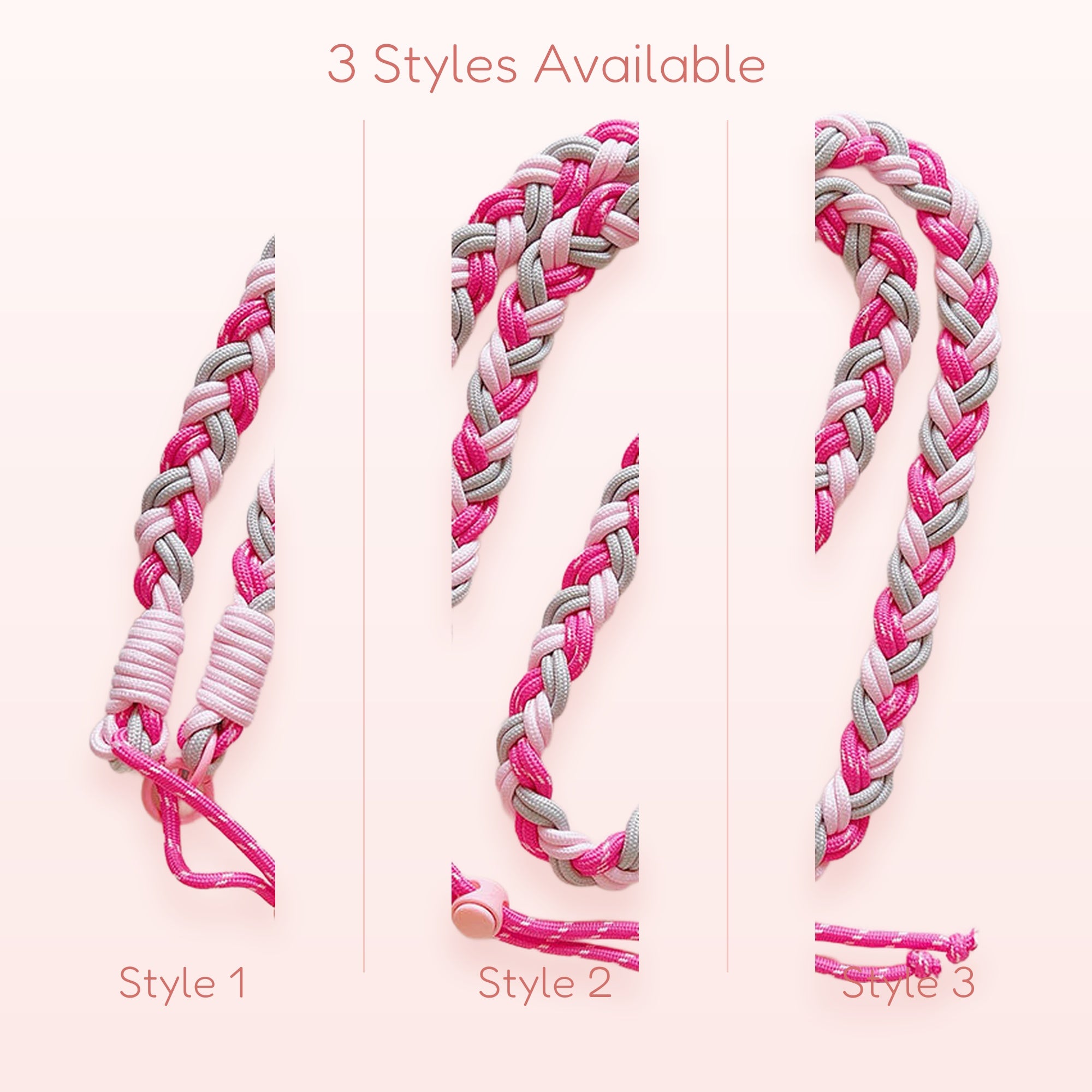 Pink & Gray Braided Phone Lanyard | Aesthetic Adjustable Neck Strap