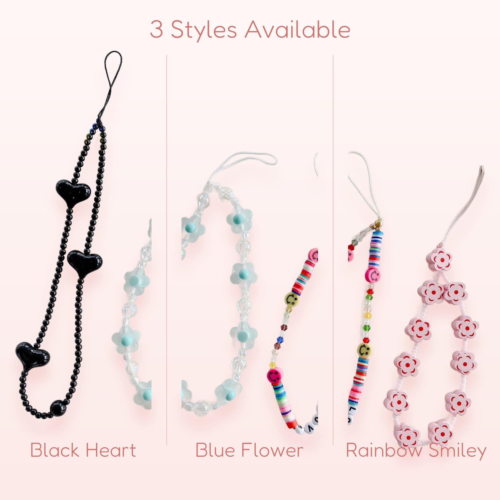Kawaii Beaded Phone Charm Strap | Cute Wrist Lanyard | Y2K Aesthetic | Gift for Her | Trendy Phone Accessory