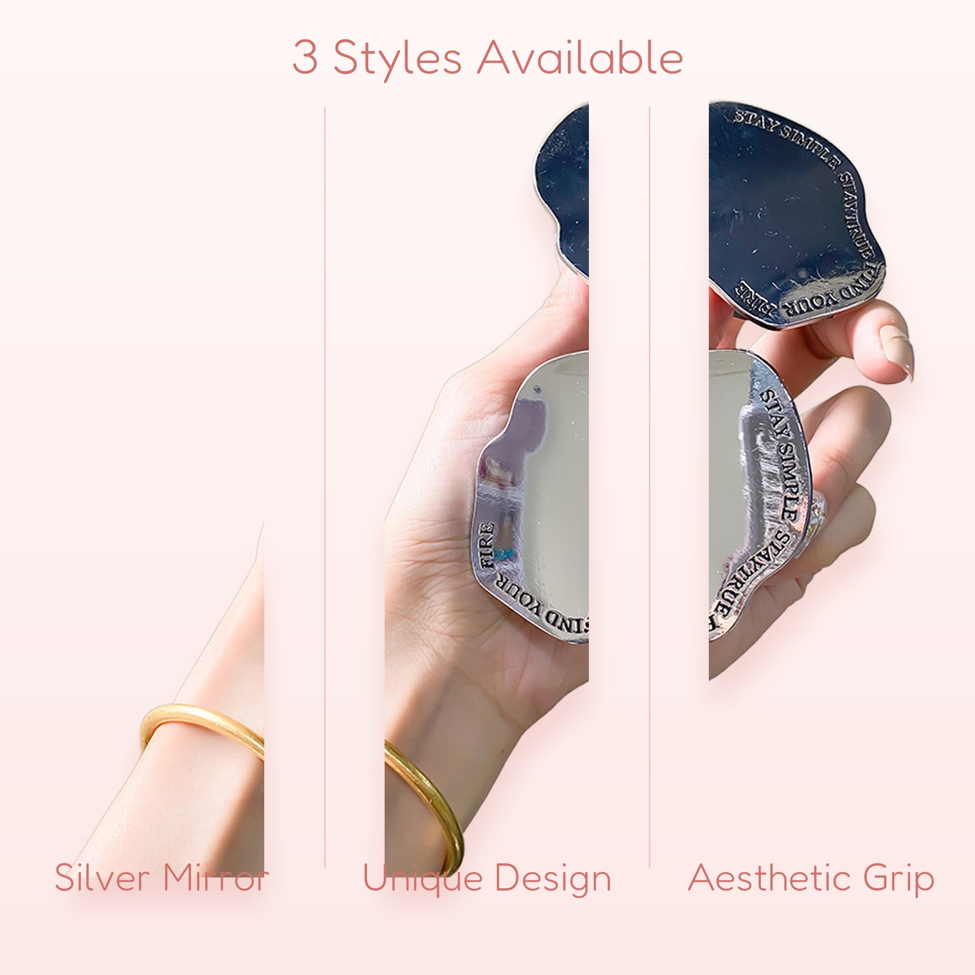 Irregular Mirror Phone Grip | Aesthetic Silver Pop Socket Stand | Y2K Kawaii Phone Accessory | Gift for Her