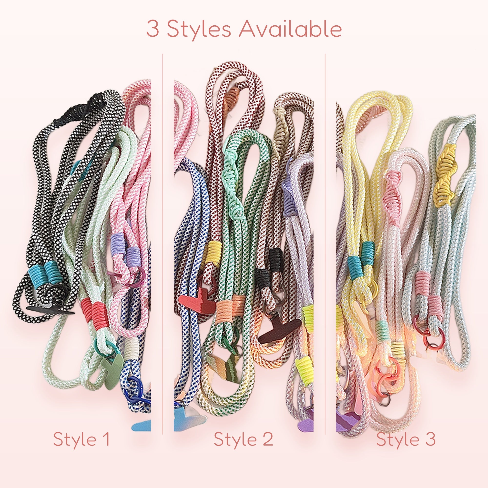 SIMPLYBUBBI — Braided Rope Phone Lanyard with Colorful Resin Hook | Aesthetic Crossbody Strap
