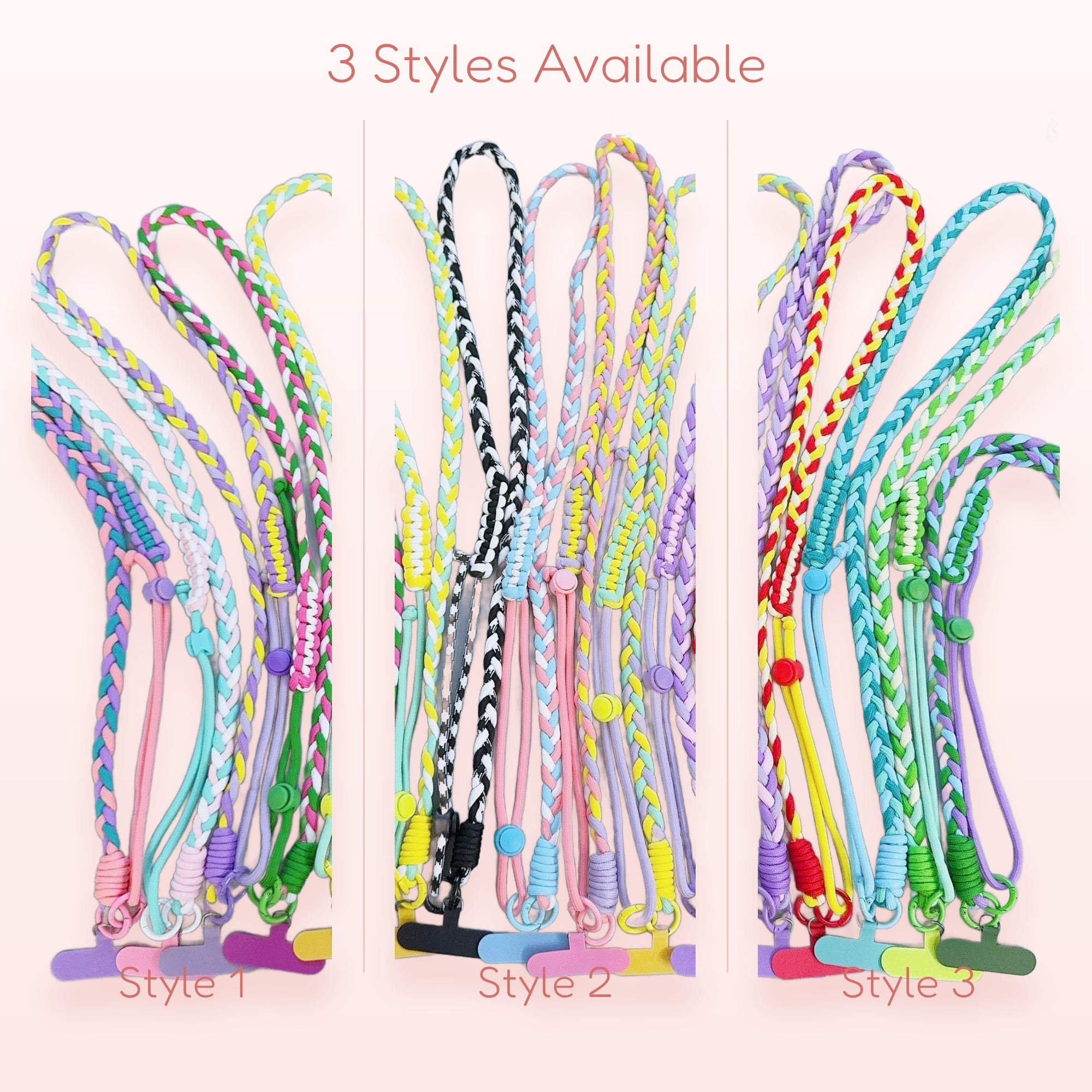 Braided Lanyard Phone Charm Strap | Colorful Woven Silicone Phone Lanyard