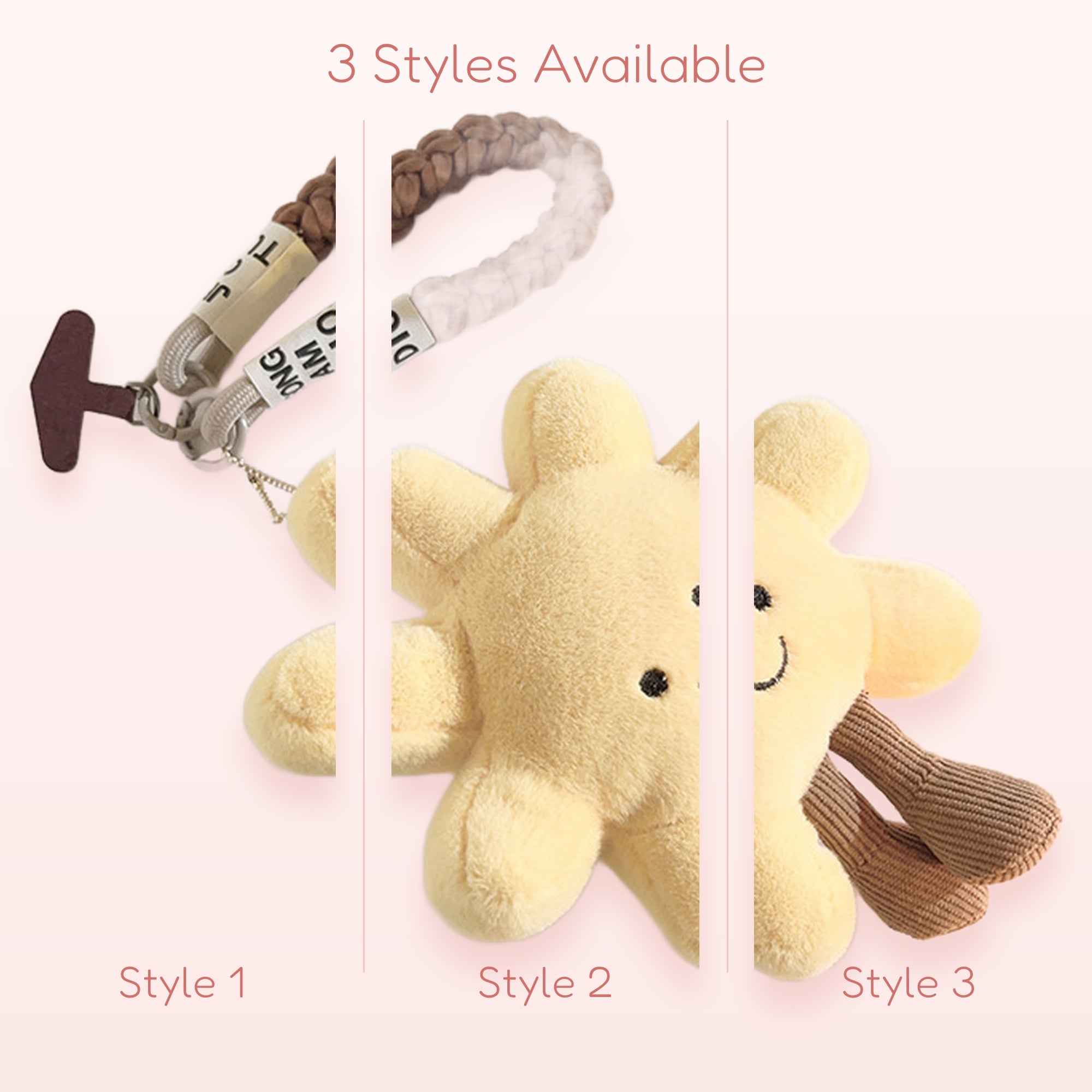 Cute Yellow Star Plush Phone Charm | Braided Wrist Strap Keychain