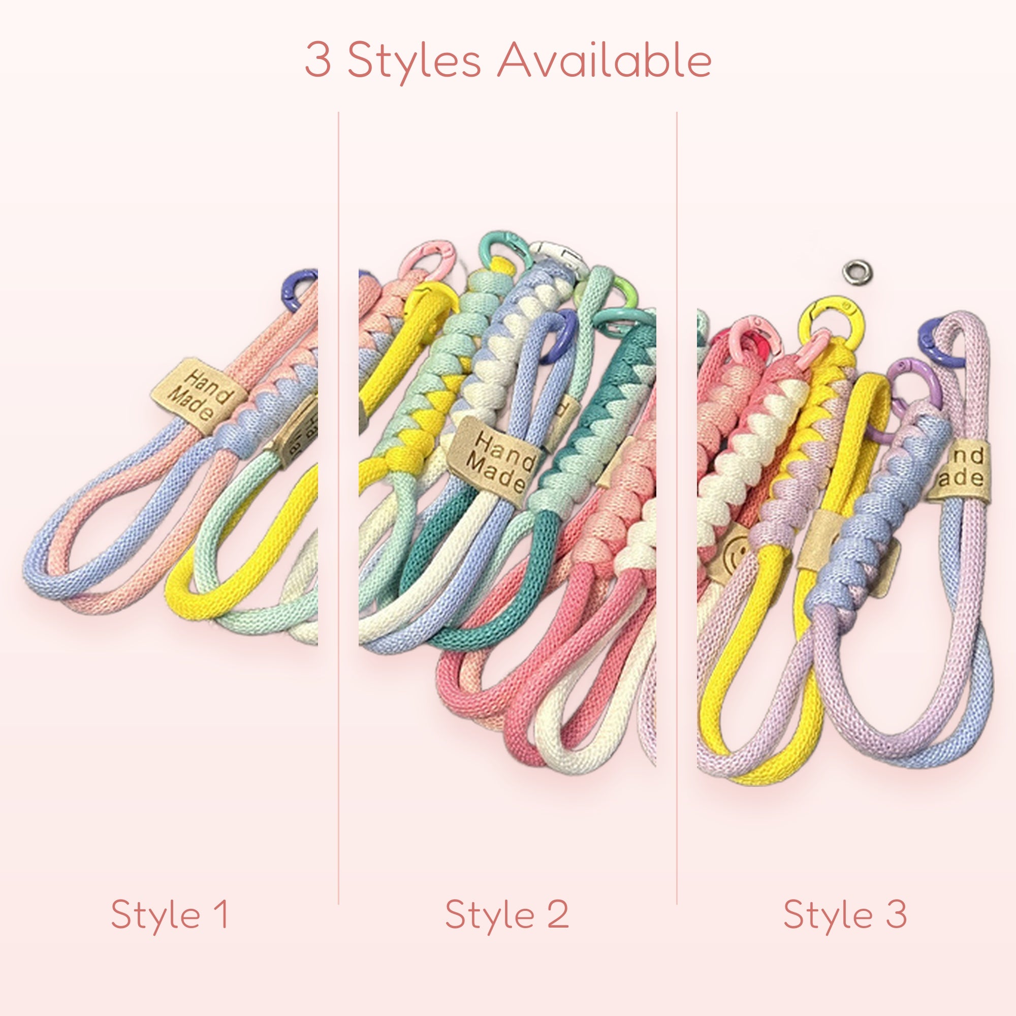 SIMPLYBUBBI — Pastel Braided Rope Keychain Wristlet | Handmade Macrame Lanyard